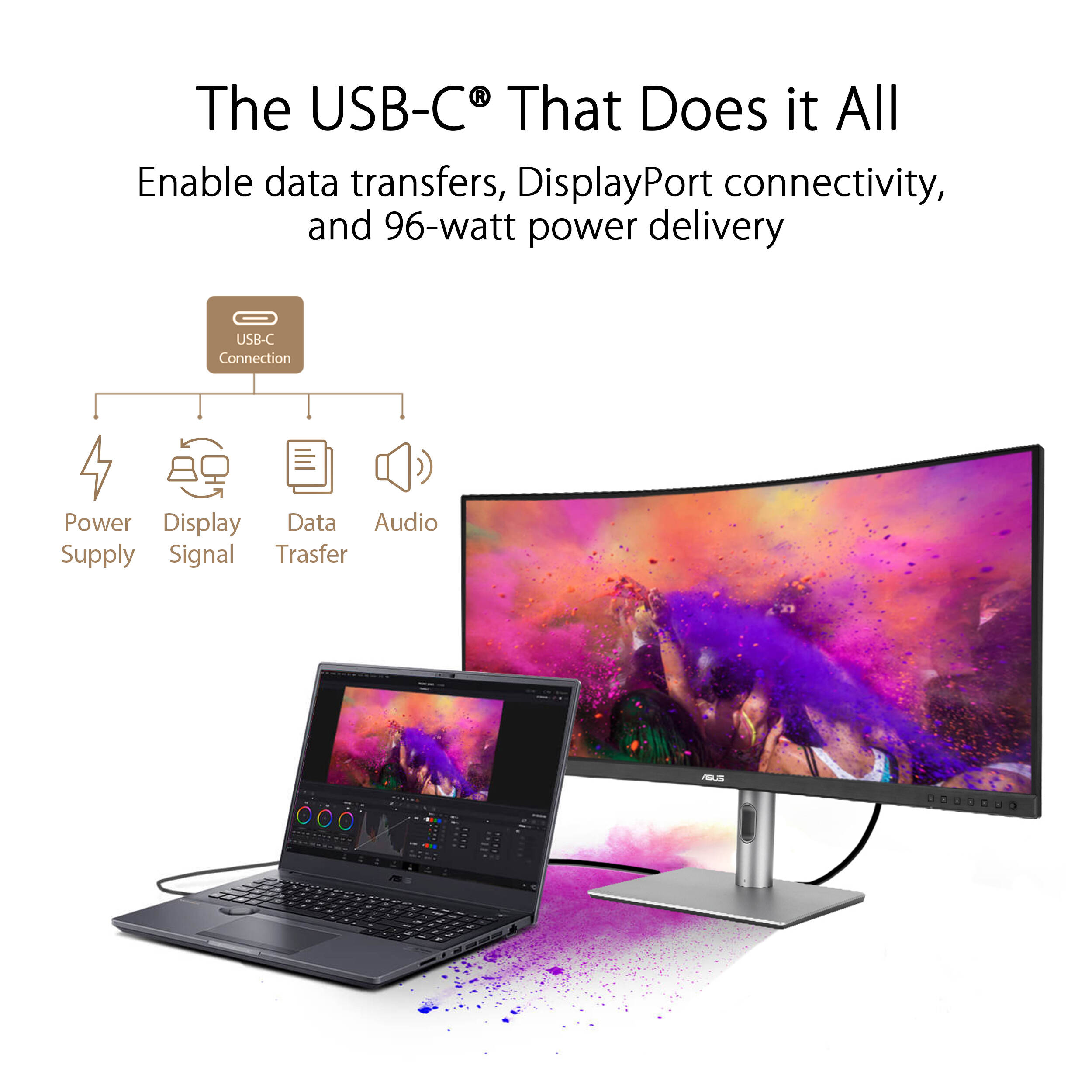 ASUS PA34VCNV 34-inch curved ultrawide WQHD monitor for multitasking and wide workflows — view 13