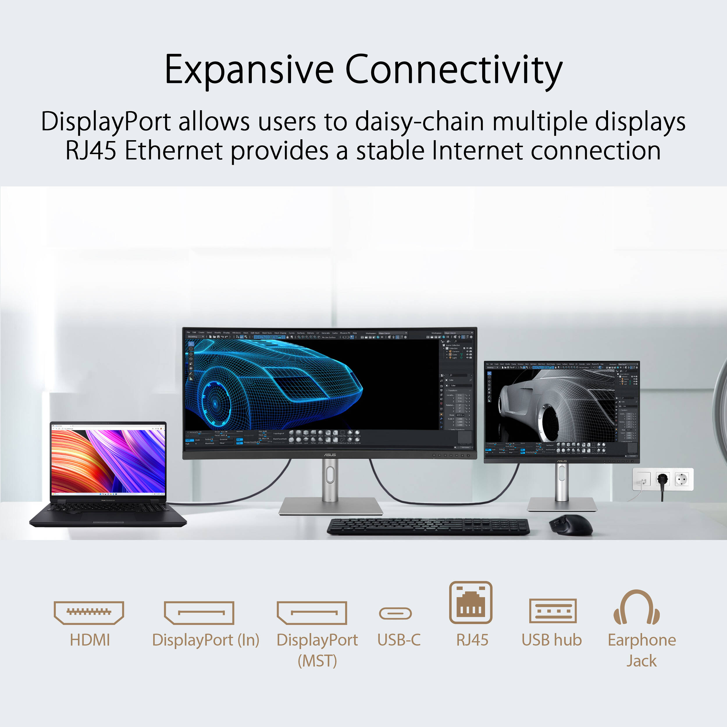 ASUS PA34VCNV 34-inch curved ultrawide WQHD monitor for multitasking and wide workflows — view 14