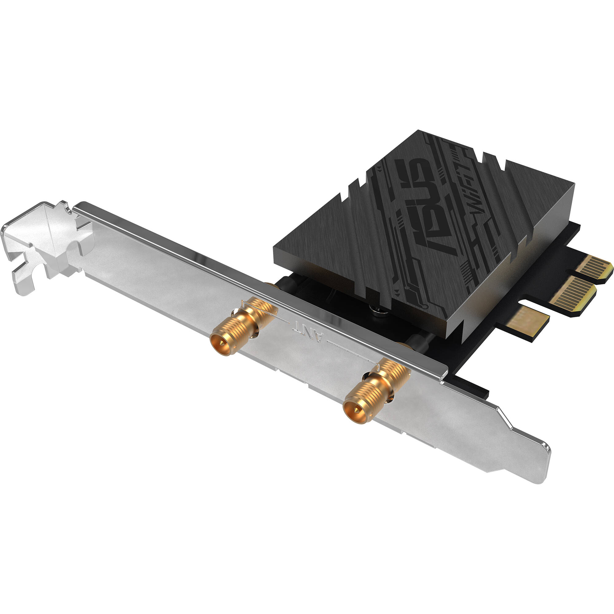 ASUS PCE-BE92BT WiFi 7 PCI-E wireless adapter with dual external antennas — view 2