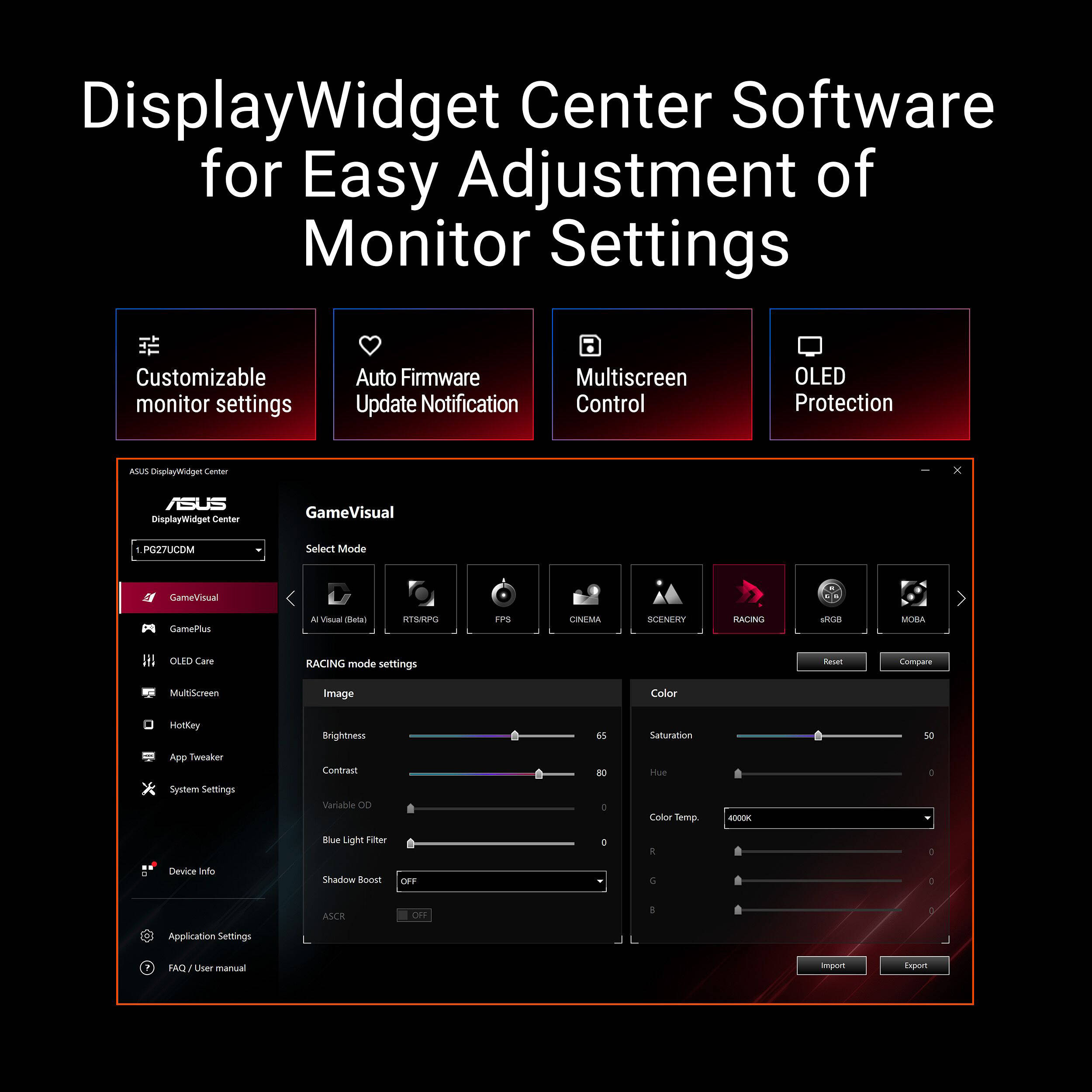 ASUS ROG Swift PG27UCDM 27-inch 4K QD-OLED gaming monitor with 240Hz refresh rate — view 15