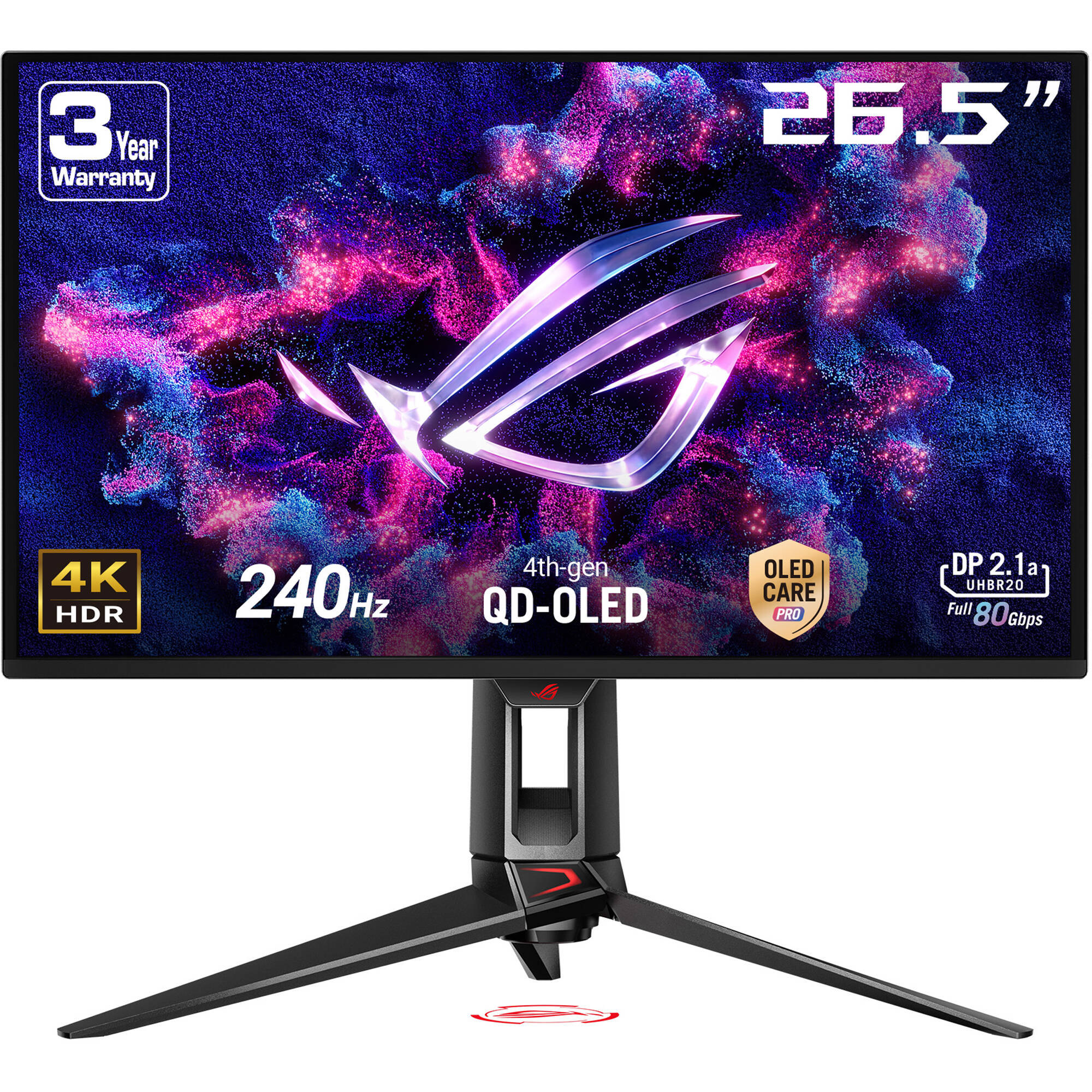 ASUS ROG Swift PG27UCDM 27-inch 4K QD-OLED gaming monitor with 240Hz refresh rate — view 2