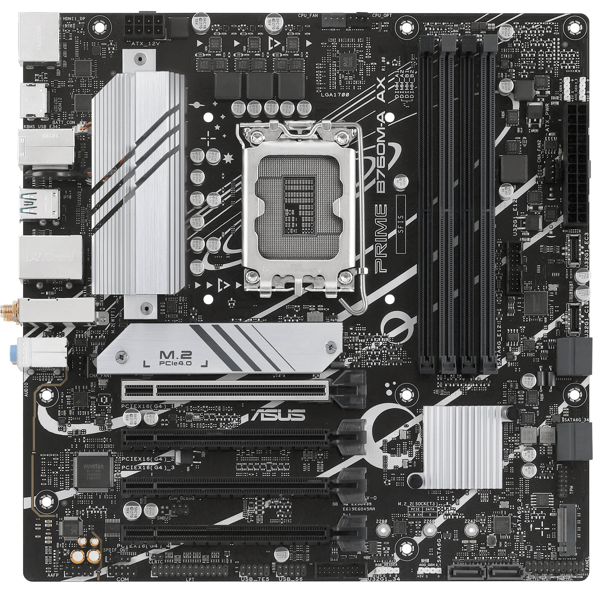 ASUS PRIME B760M-A AX micro-ATX motherboard for Intel LGA 1700 systems with Wi‑Fi — view 2