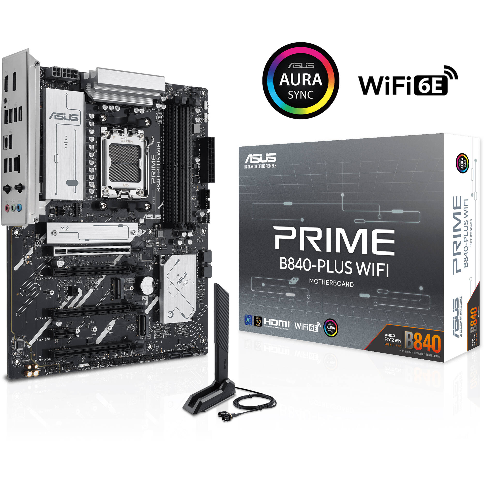 ASUS PRIME B840-PLUS WIFI ATX motherboard for AMD AM5 with DDR5, Wi-Fi 6E, and 3 M.2 slots — view 10