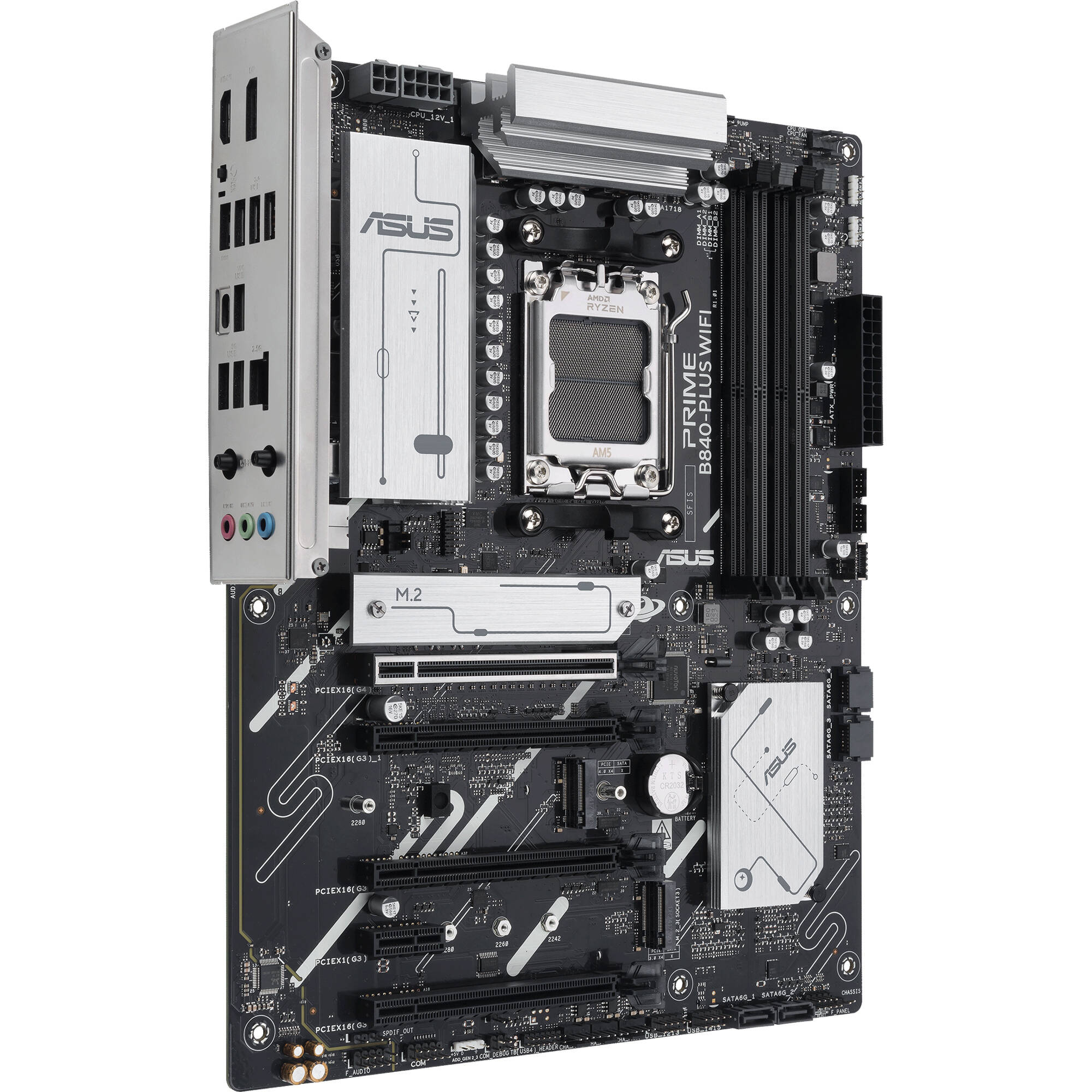 ASUS PRIME B840-PLUS WIFI ATX motherboard for AMD AM5 with DDR5, Wi-Fi 6E, and 3 M.2 slots — view 4
