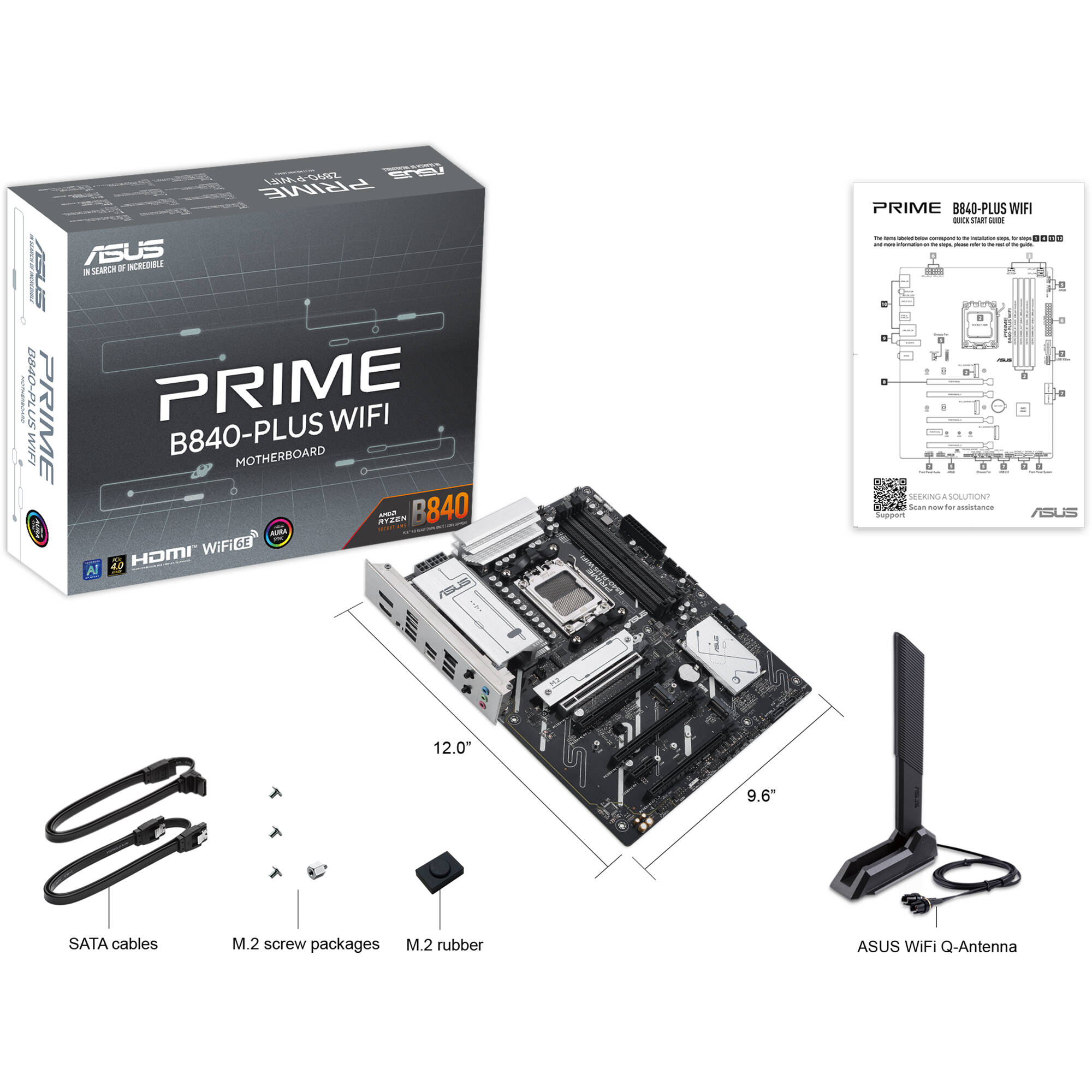 ASUS PRIME B840-PLUS WIFI ATX motherboard for AMD AM5 with DDR5, Wi-Fi 6E, and 3 M.2 slots — view 9