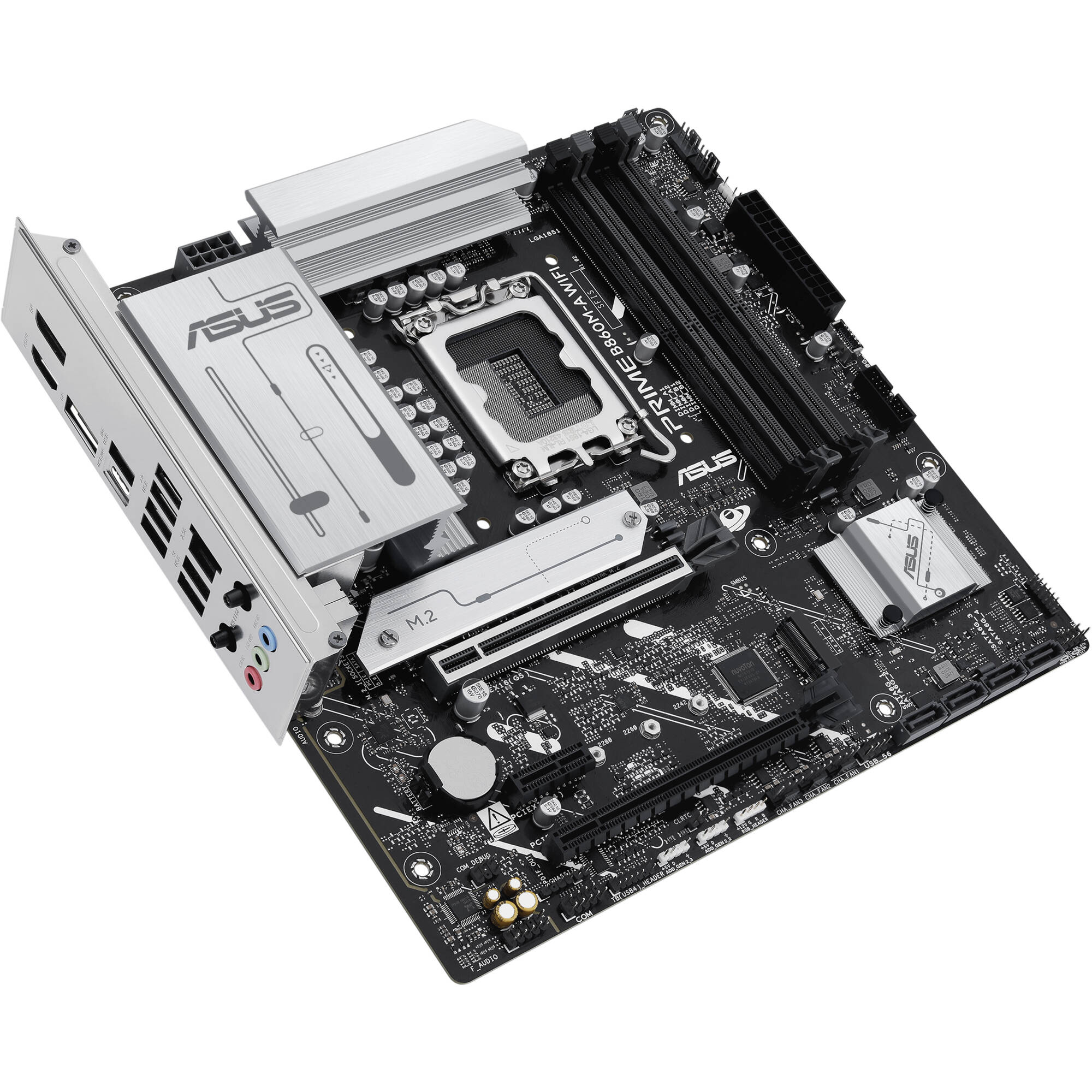 ASUS PRIME B860M-A WIFI-CSM microATX motherboard with LGA 1851, DDR5, WiFi 6E, and PCIe 5.0 x16 — view 5