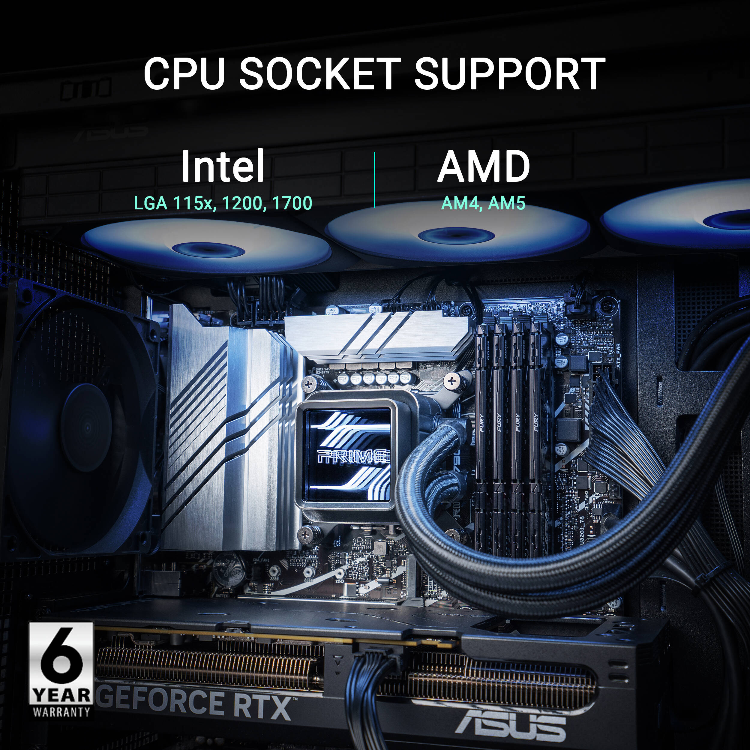 ASUS PRIME LC 360 ARGB 360 mm all-in-one liquid CPU cooler with ARGB fans — view 15