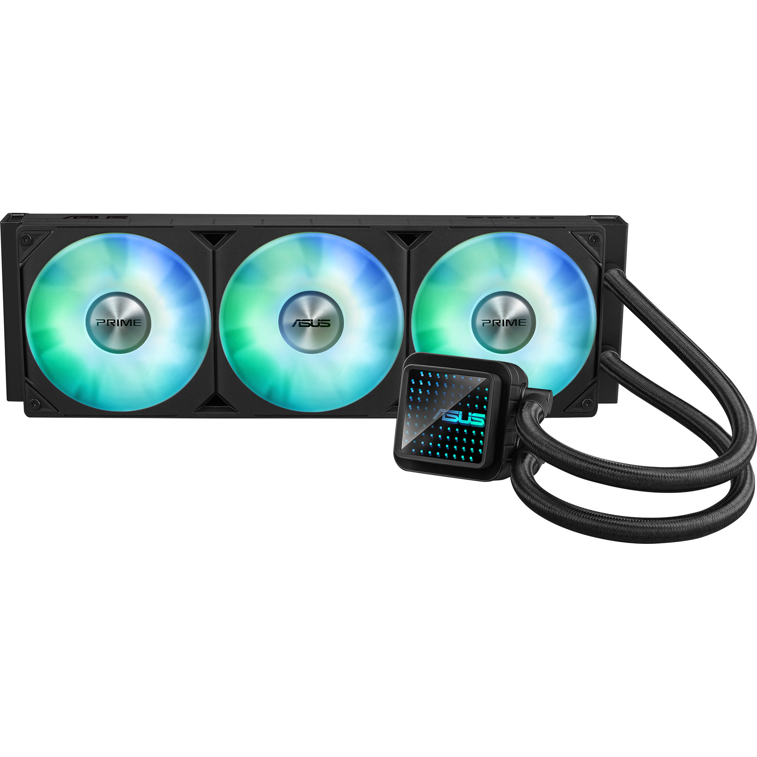 ASUS PRIME LC 360 ARGB 360 mm all-in-one liquid CPU cooler with ARGB fans — view 3