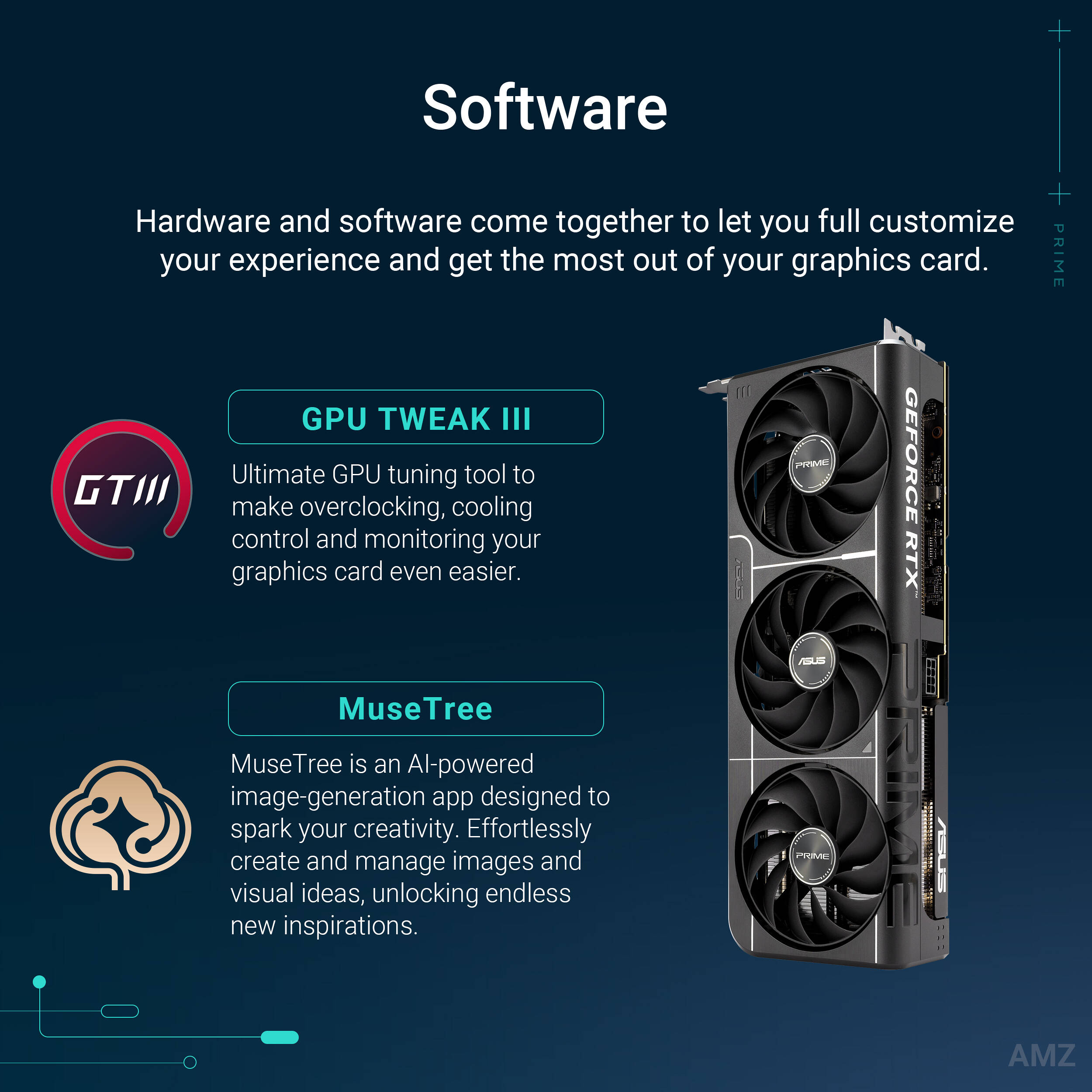ASUS Prime GeForce RTX 5060 Ti O16G graphics card with 16GB GDDR7, PCIe 5.0, and dual-fan cooling — view 15