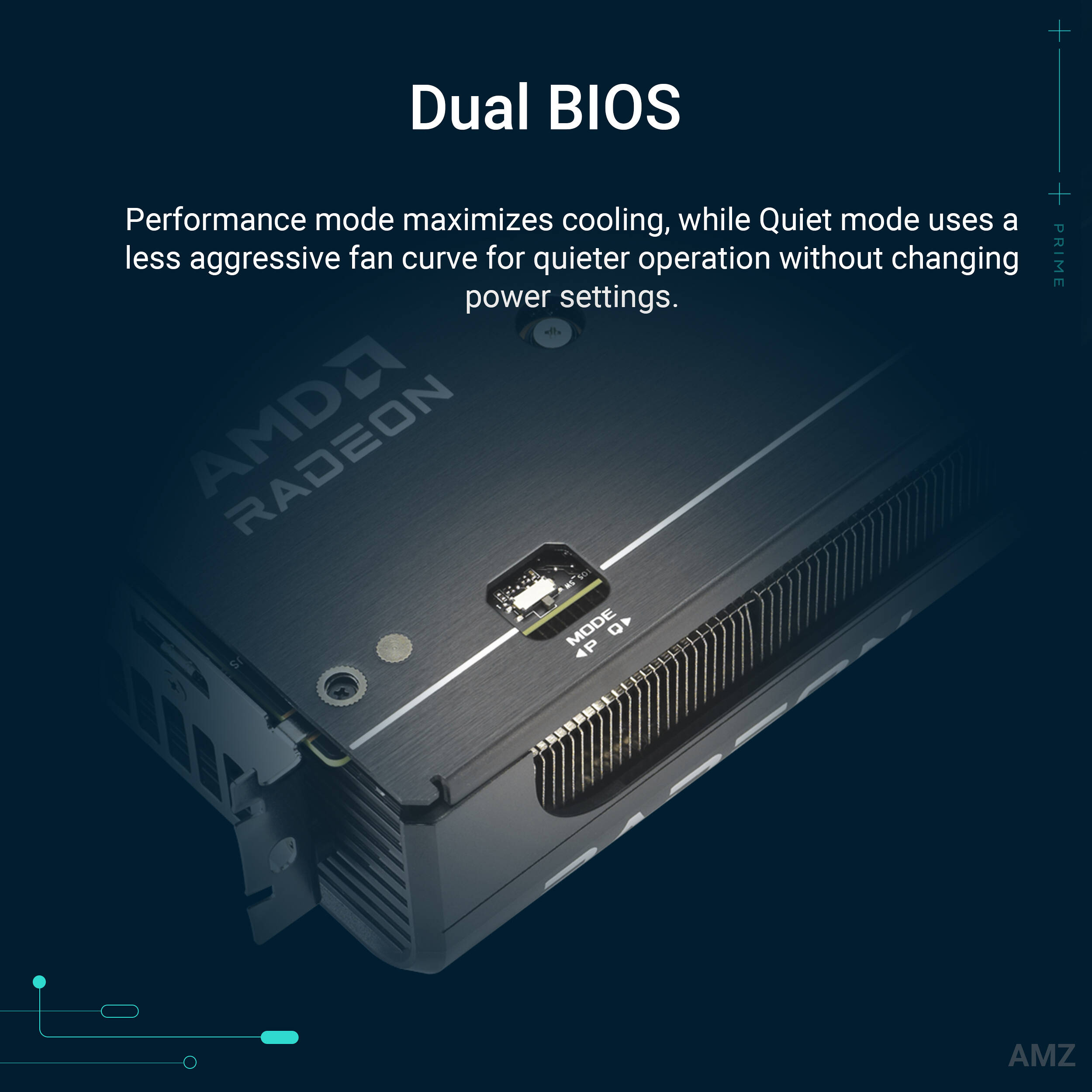 ASUS PRIME RX 9060 XT O16G graphics card with 16GB GDDR6, dual fan cooling, and PCIe 5.0 interface — view 16