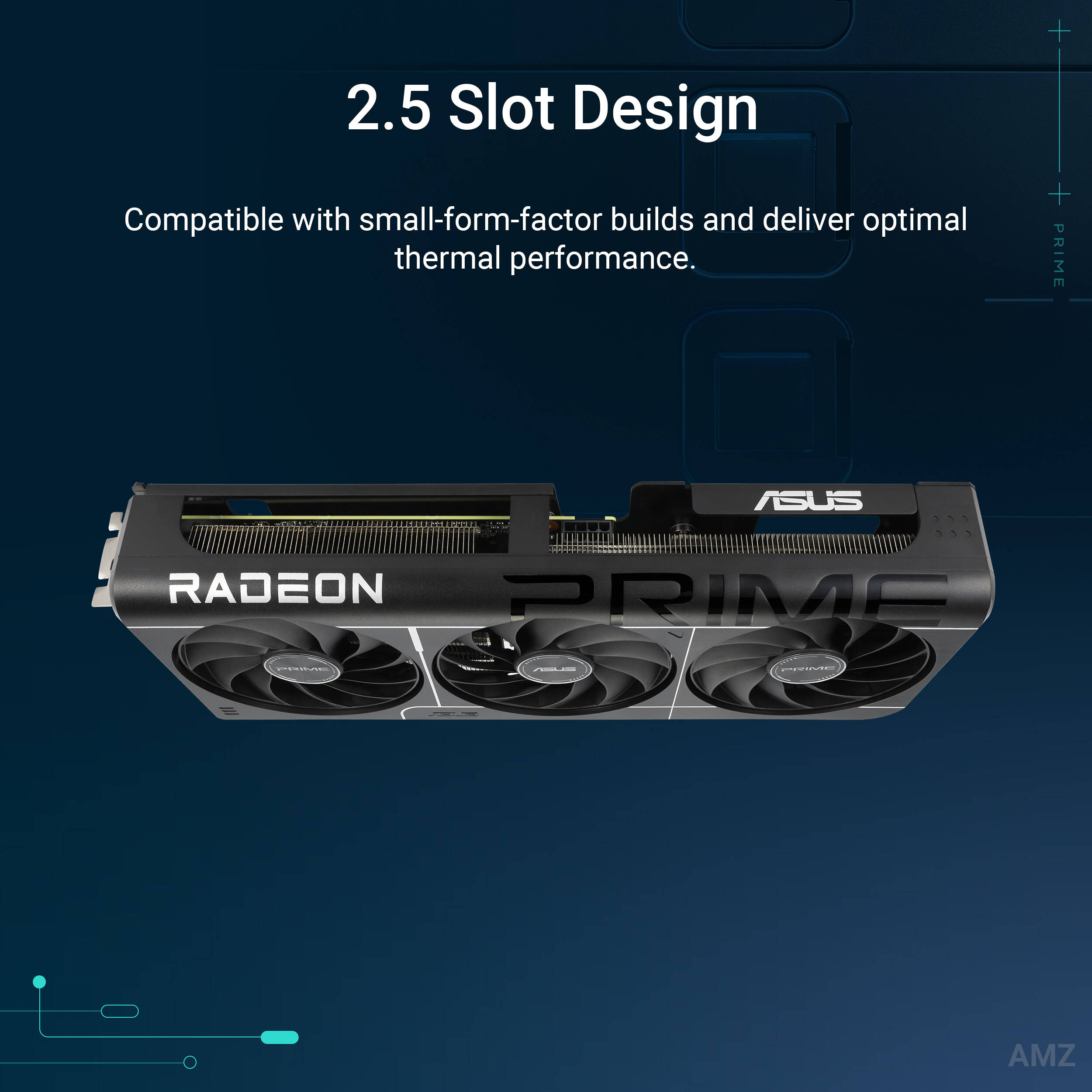 ASUS PRIME RX 9060 XT O16G graphics card with 16GB GDDR6, dual fan cooling, and PCIe 5.0 interface — view 17