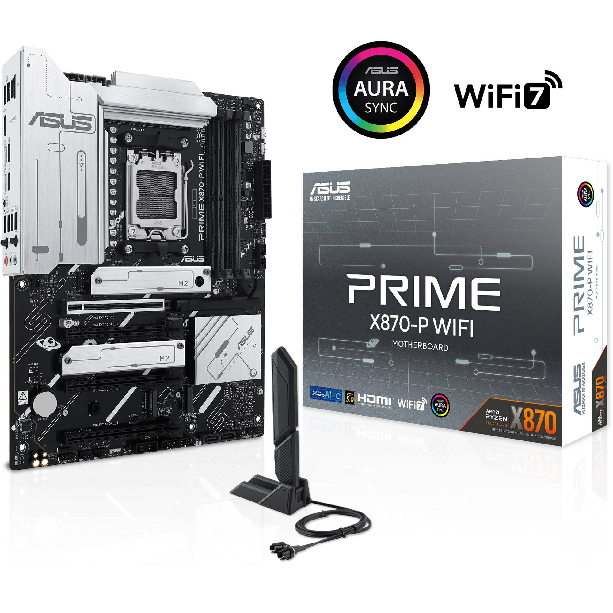 ASUS PRIME X870-P WIFI ATX motherboard for AMD AM5 processors with Wi-Fi 7 and PCIe 5.0 — view 10
