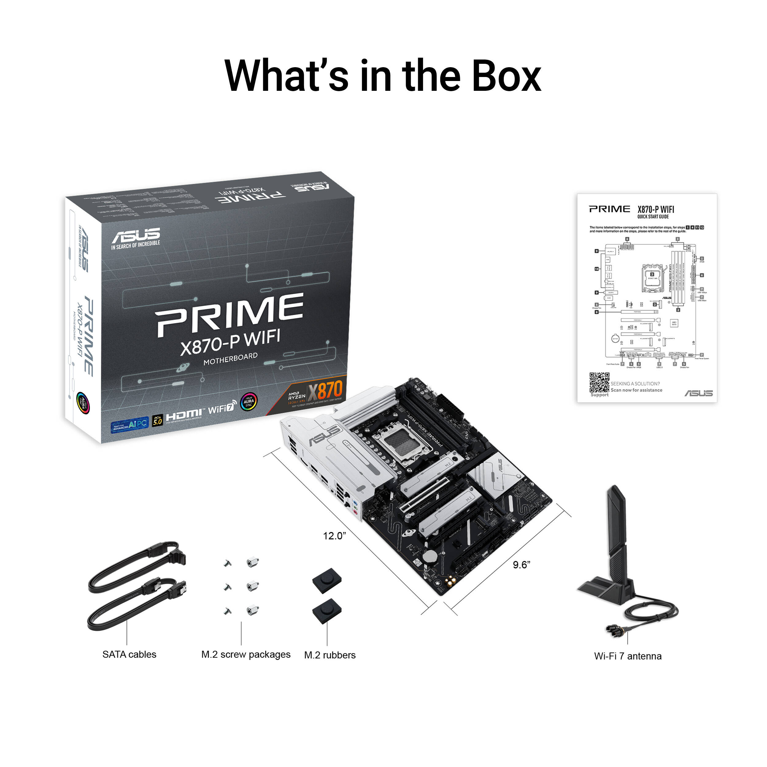 ASUS PRIME X870-P WIFI ATX motherboard for AMD AM5 processors with Wi-Fi 7 and PCIe 5.0 — view 8