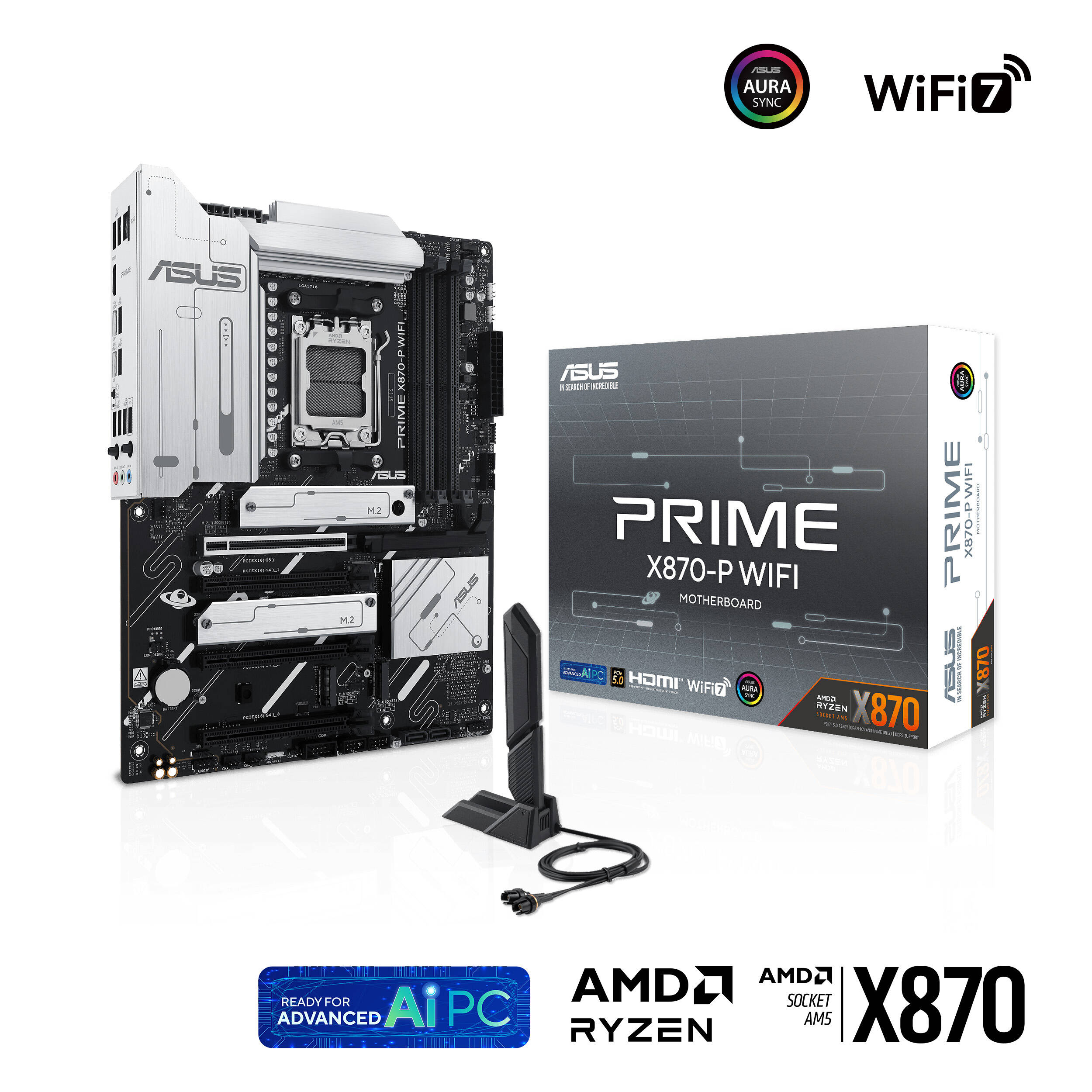 ASUS PRIME X870-P WIFI ATX motherboard for AMD AM5 processors with Wi-Fi 7 and PCIe 5.0 — view 9