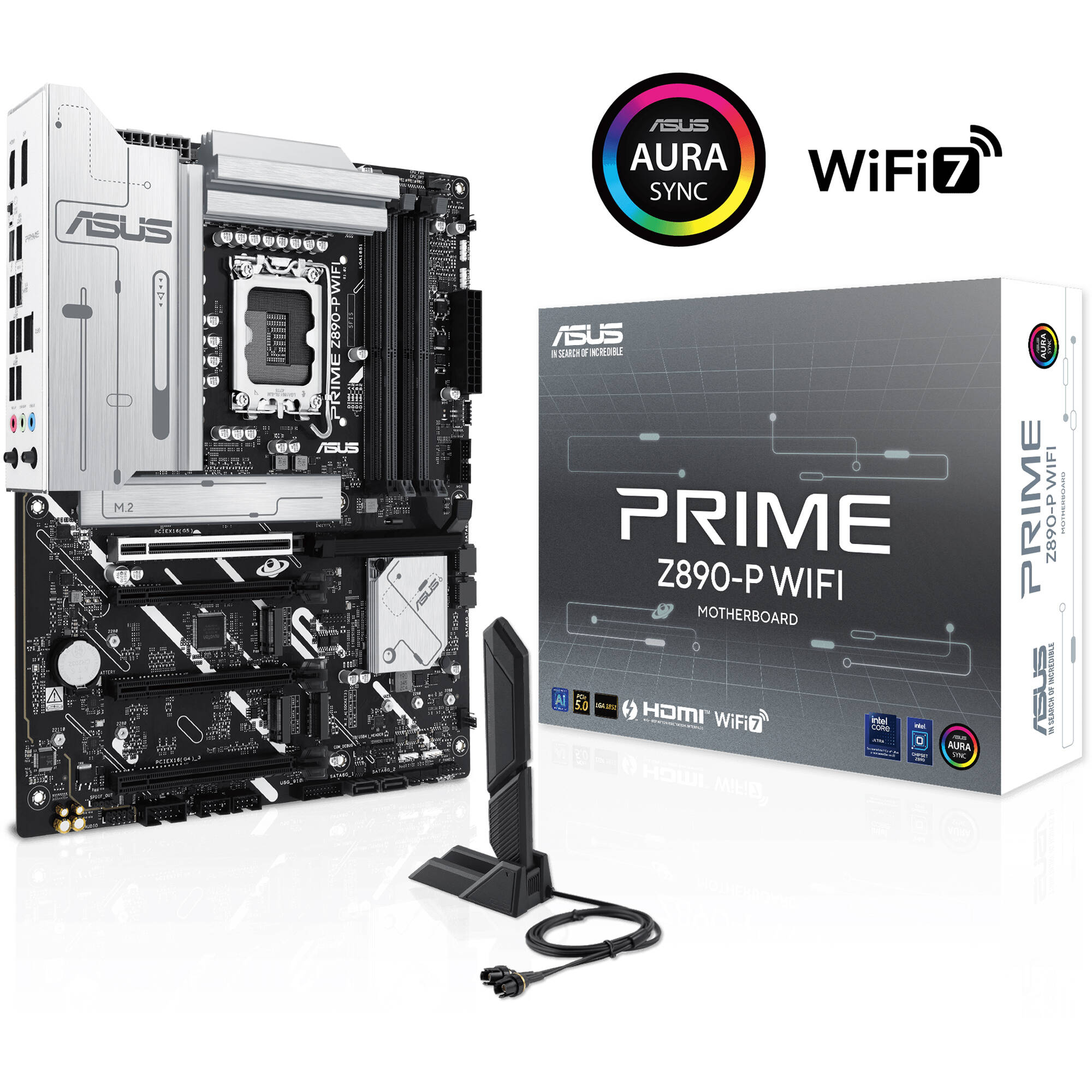 ASUS PRIME Z890-P WIFI ATX motherboard with LGA 1851 socket, Wi-Fi 7, and 4 M.2 slots — view 9
