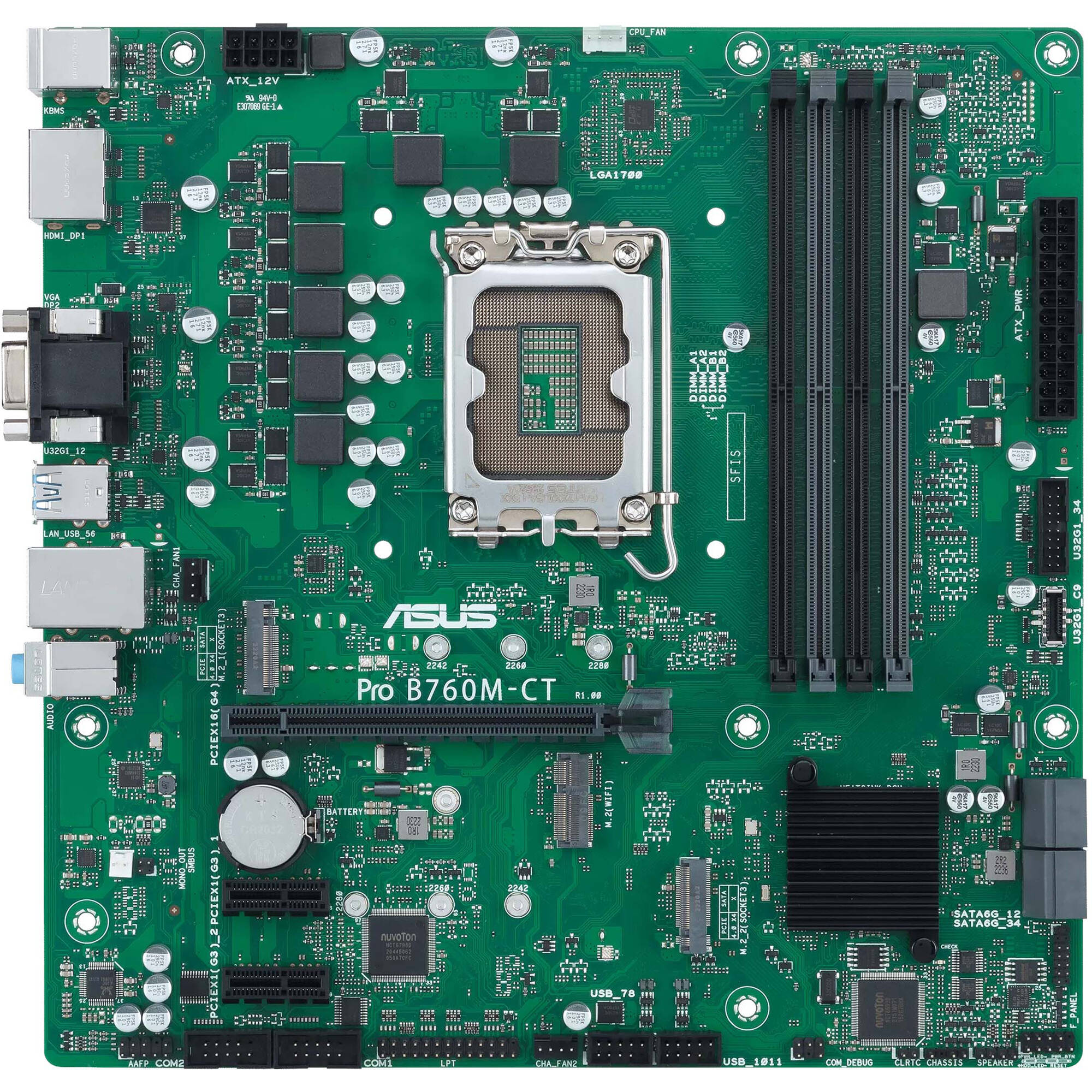 ASUS PRO B760M-CT-CSM micro-ATX motherboard for Intel LGA 1700 business desktops — view 2