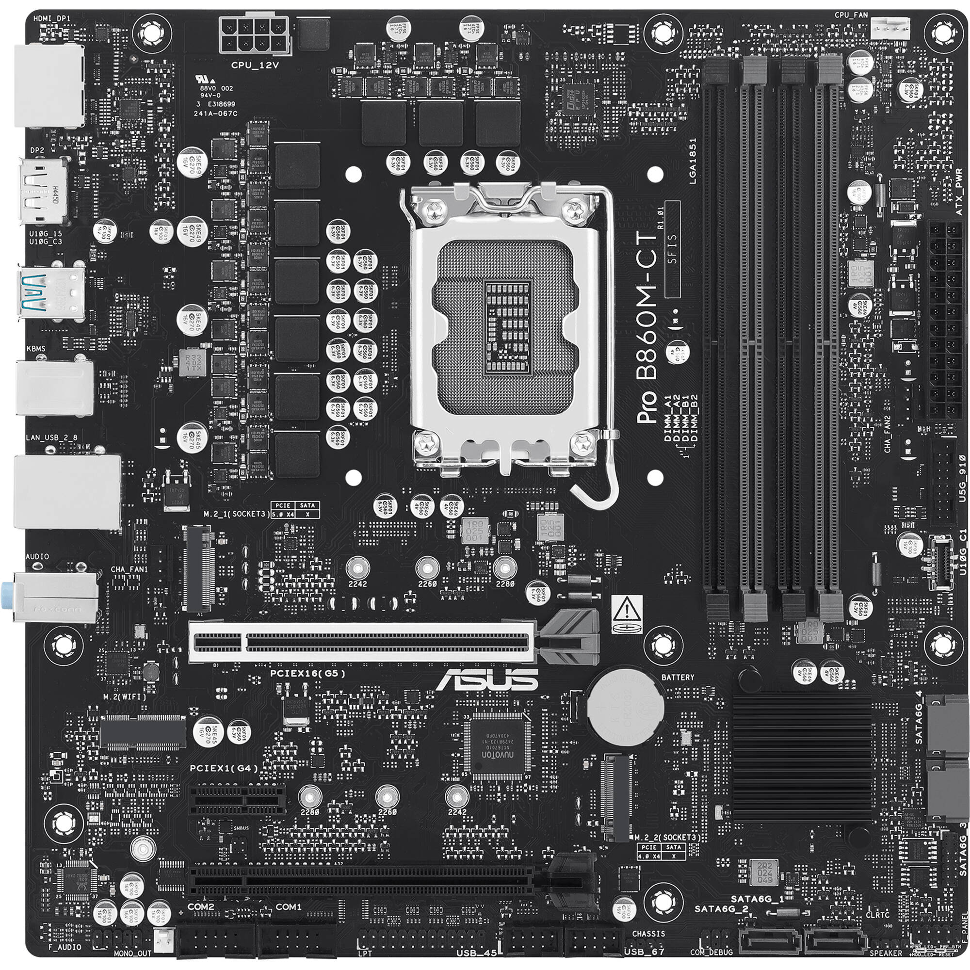 ASUS PRO B860M-CT-CSM Micro-ATX motherboard for Intel business desktop systems — view 3