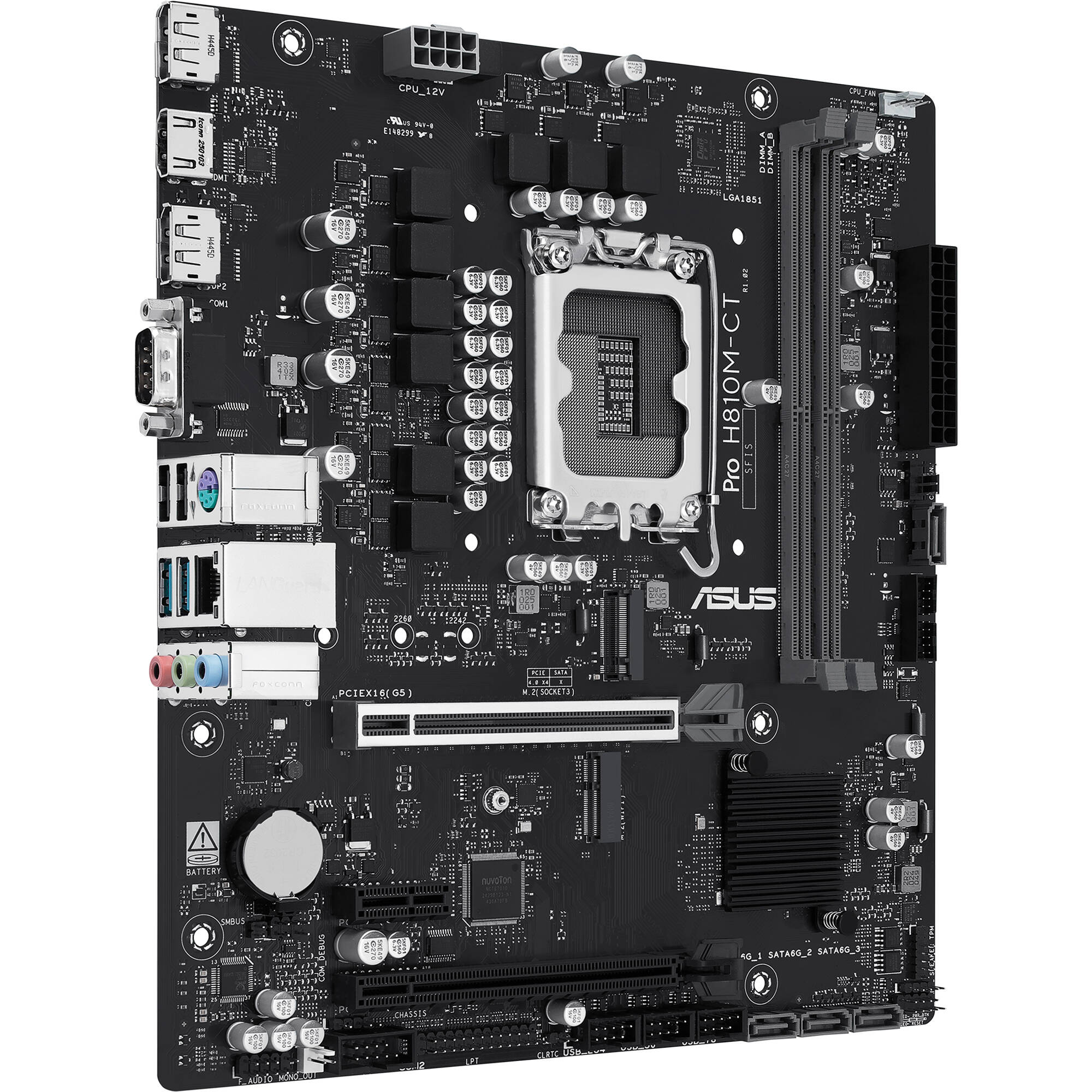 ASUS PRO H810M-CT-CSM Micro-ATX Intel H810 business motherboard with DDR5 and HDMI — view 3