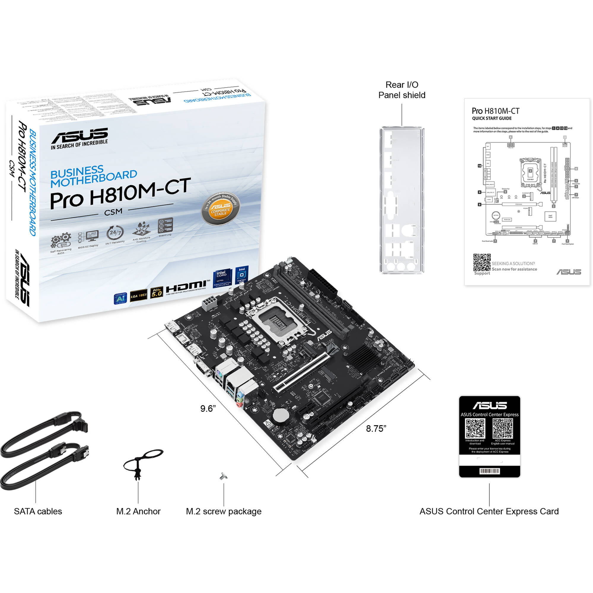 ASUS PRO H810M-CT-CSM Micro-ATX Intel H810 business motherboard with DDR5 and HDMI — view 6
