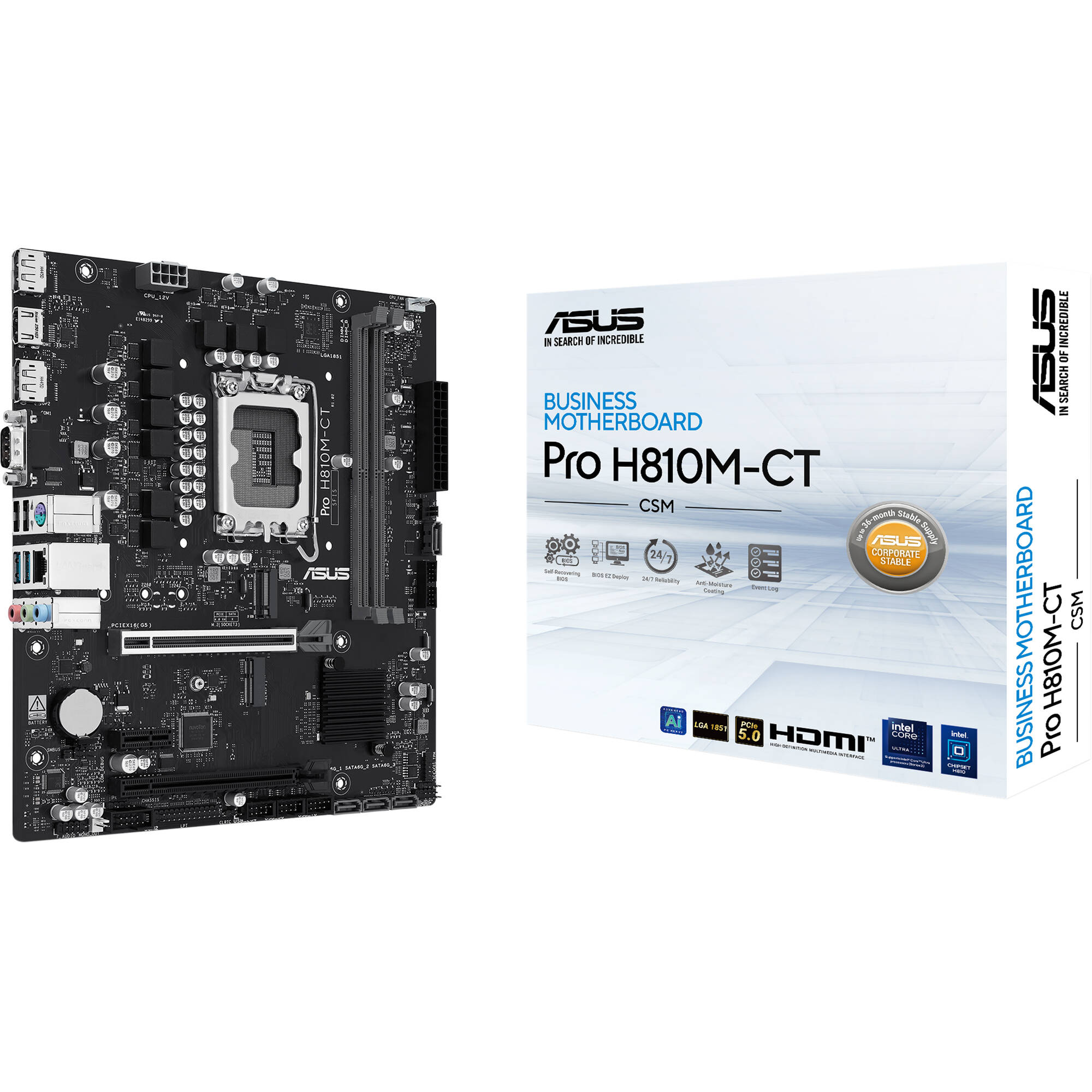 ASUS PRO H810M-CT-CSM Micro-ATX Intel H810 business motherboard with DDR5 and HDMI — view 7