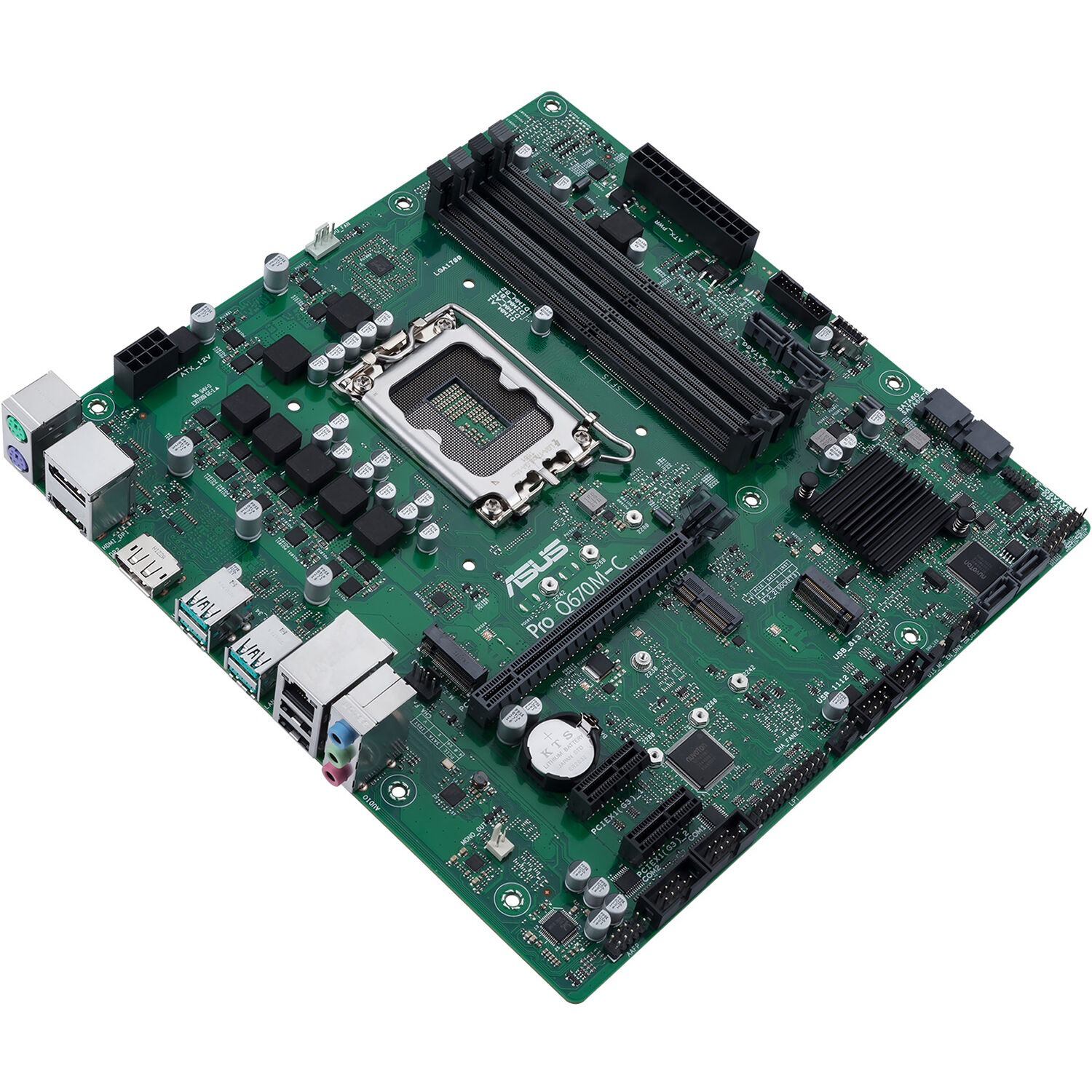 ASUS PRO Q670M-C-CSM micro-ATX motherboard with Intel Q670 chipset and LGA 1700 socket — view 4