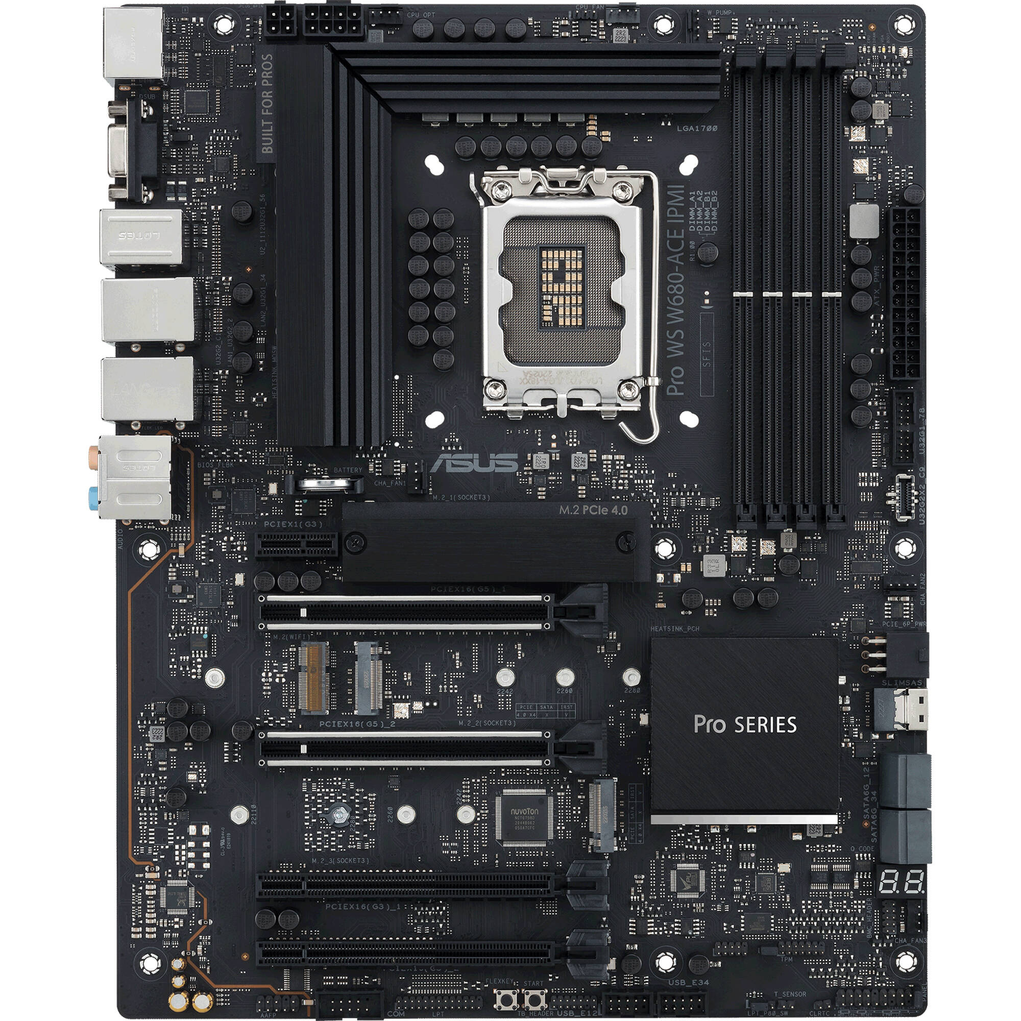 ASUS PRO WS W680-ACE IPMI ATX workstation motherboard with Intel W680 and IPMI — view 2