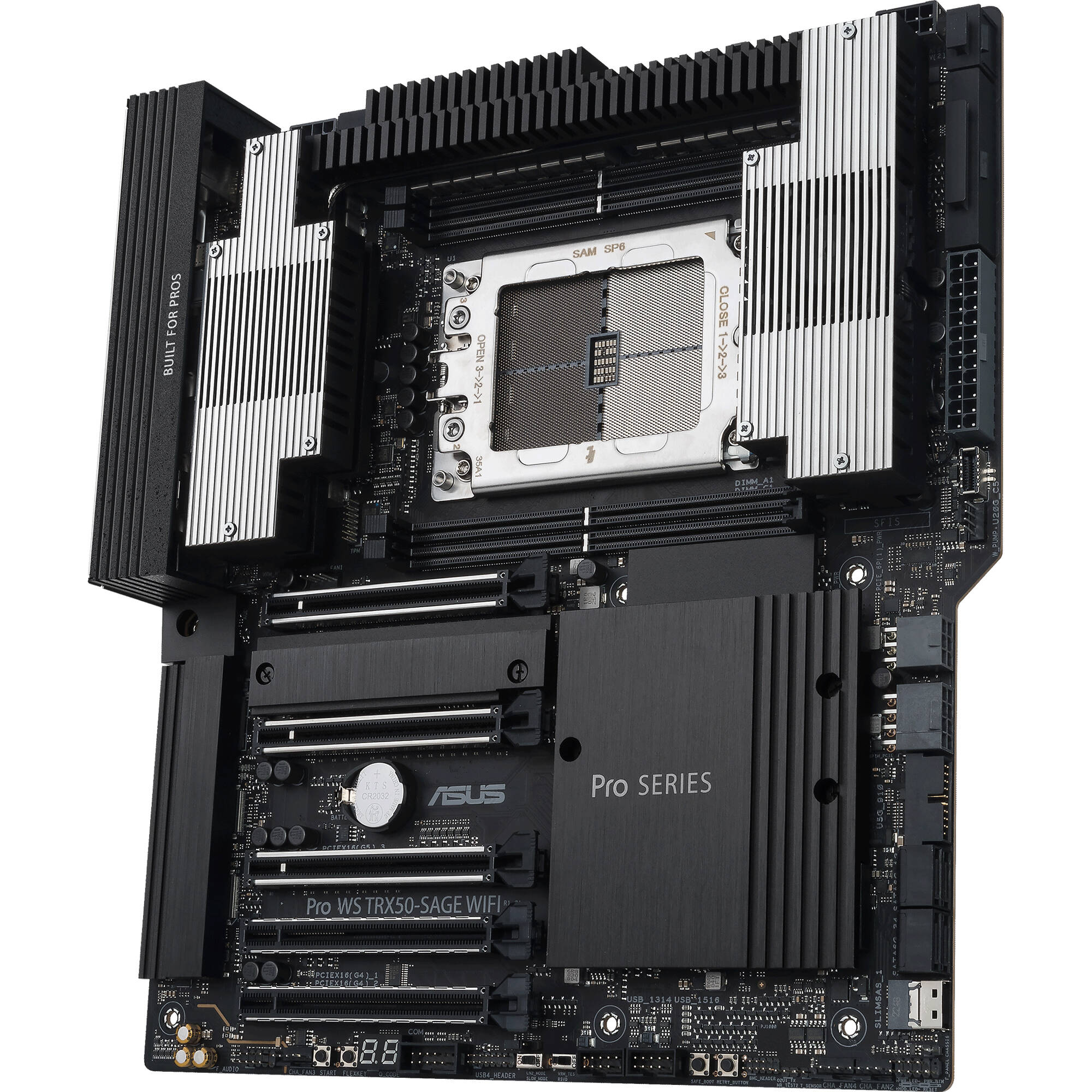 ASUS Pro WS TRX50-SAGE WIFI workstation motherboard with Wi‑Fi 7 and PCIe 5.0 support — view 5