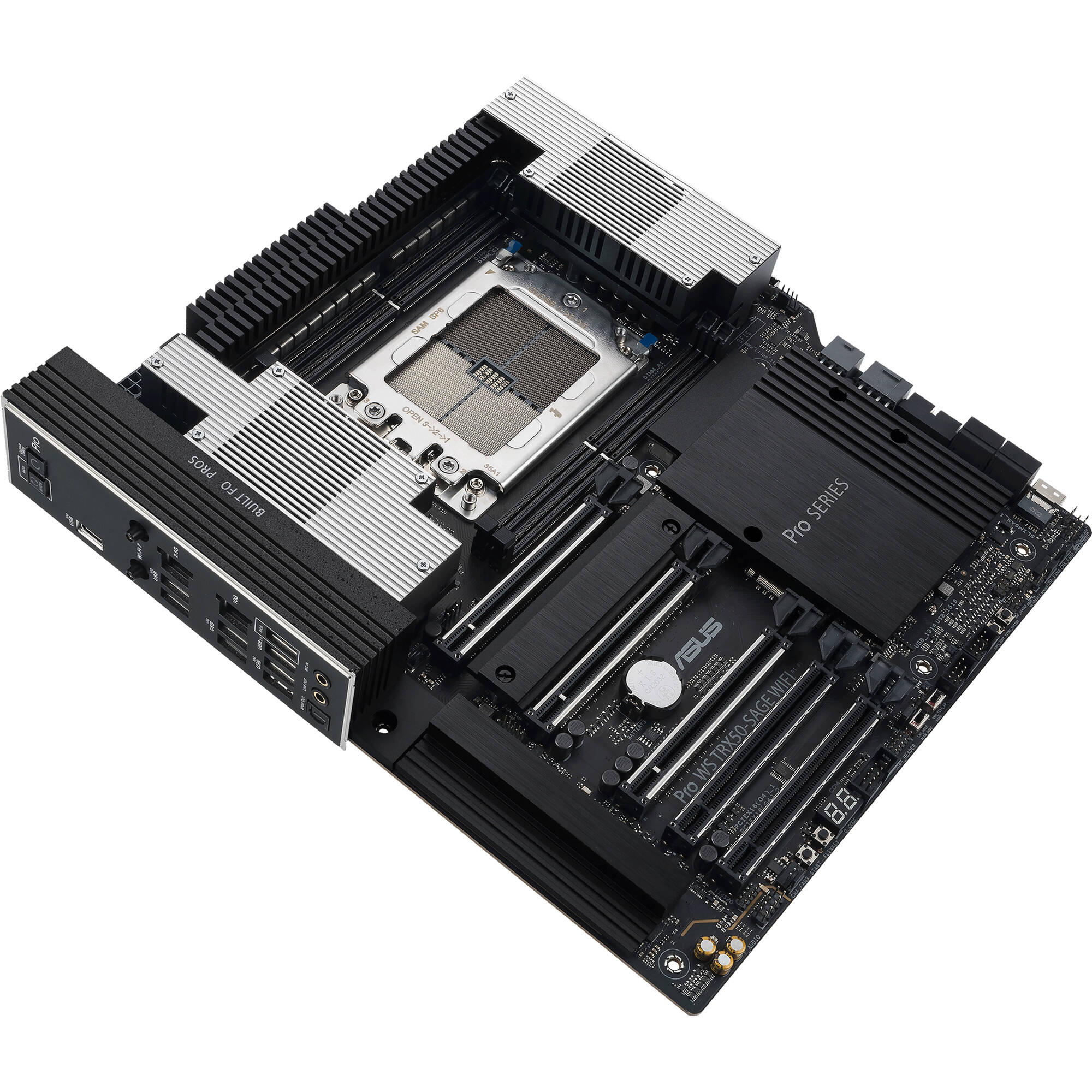 ASUS Pro WS TRX50-SAGE WIFI workstation motherboard with Wi‑Fi 7 and PCIe 5.0 support — view 7