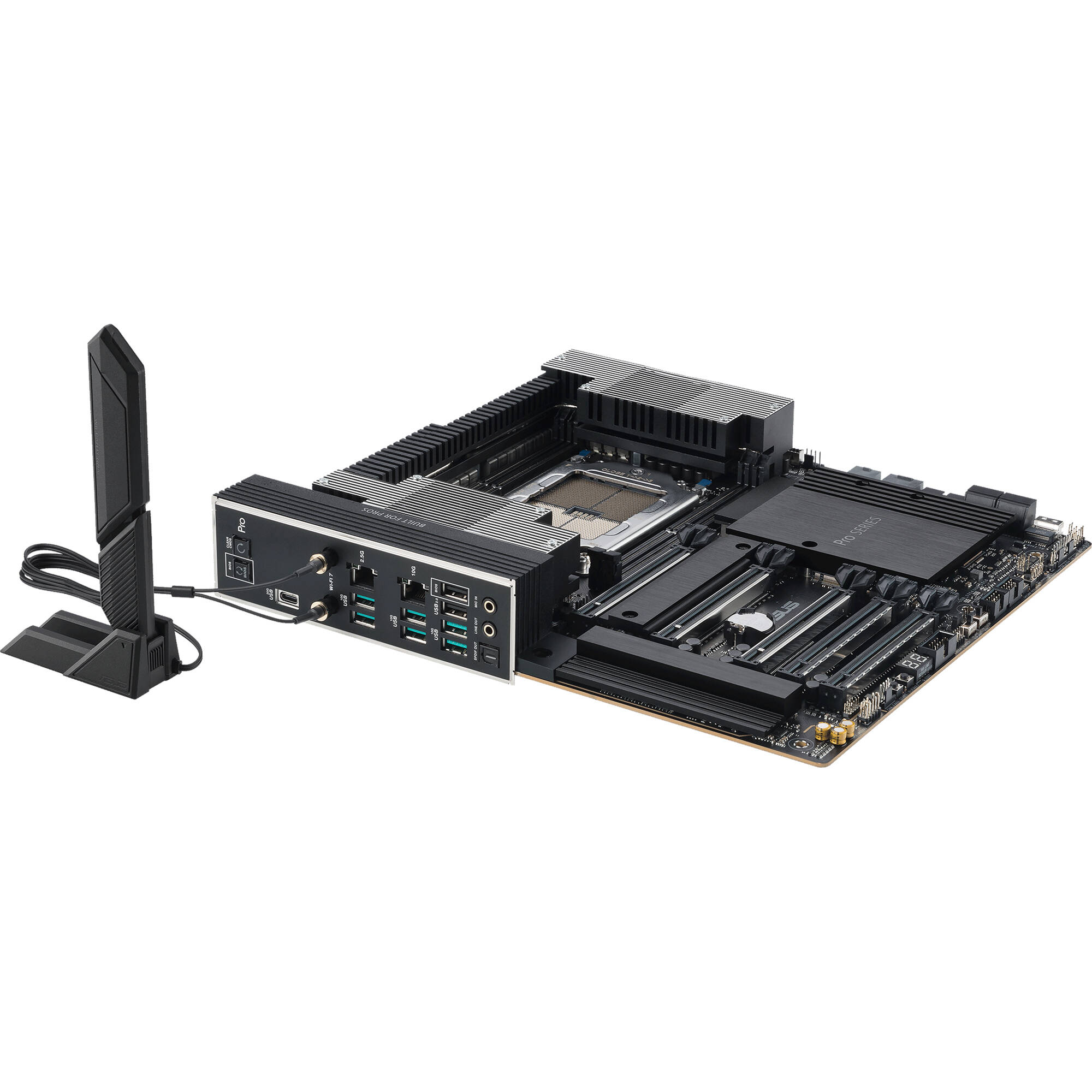 ASUS Pro WS TRX50-SAGE WIFI workstation motherboard with Wi‑Fi 7 and PCIe 5.0 support — view 9