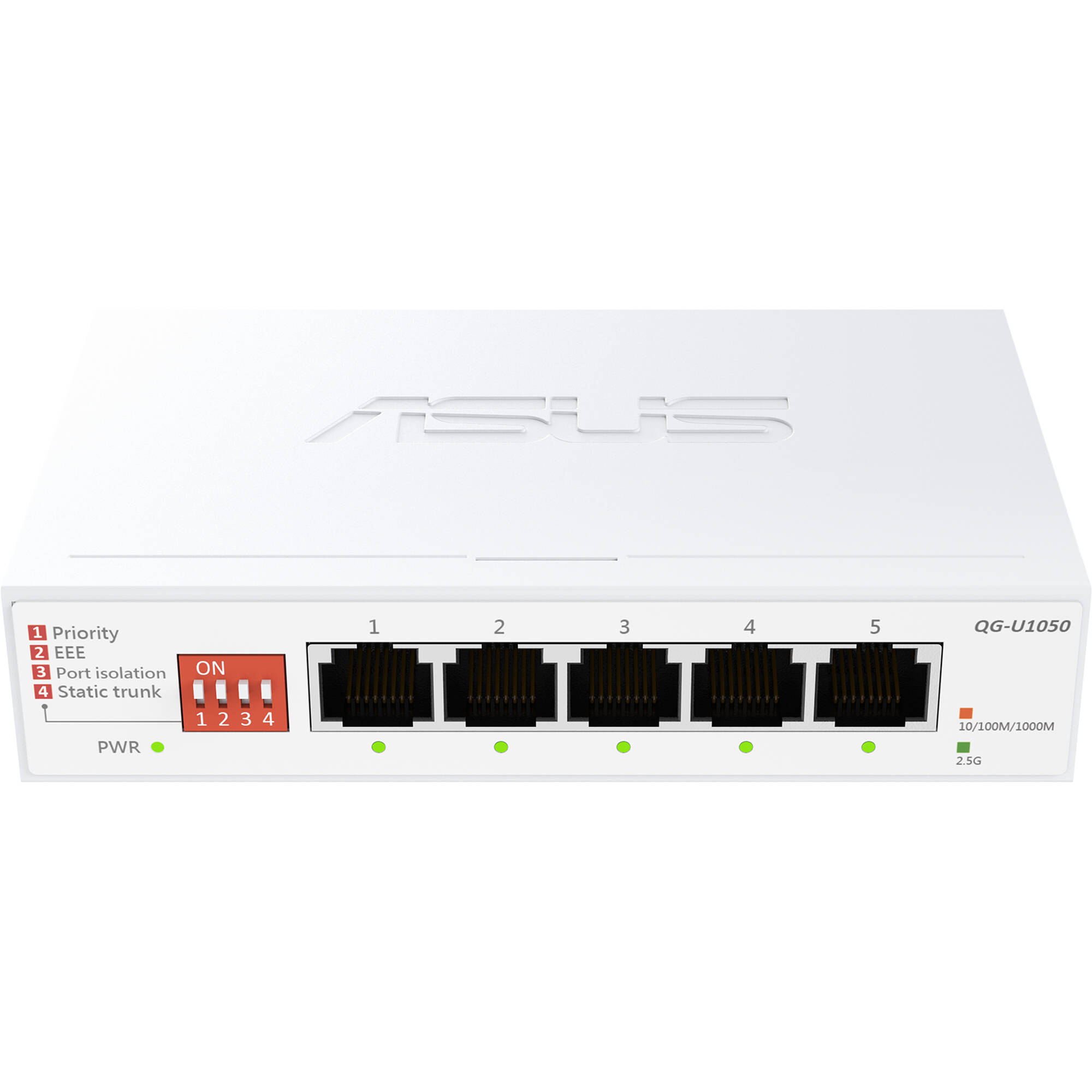 ASUS QG-U1050 5-port 2.5G unmanaged desktop switch with silent operation — view 3