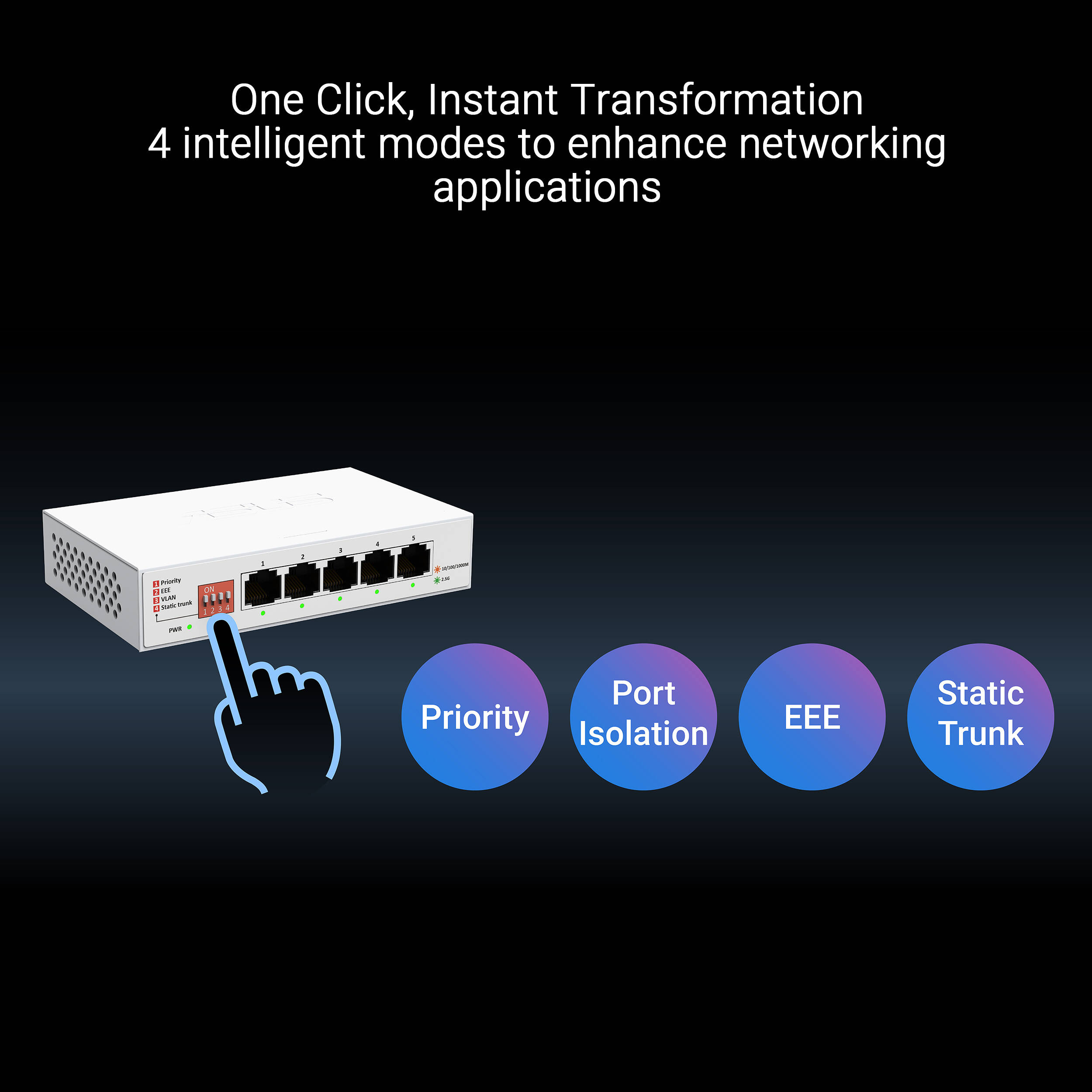 ASUS QG-U1050 5-port 2.5G unmanaged desktop switch with silent operation — view 5