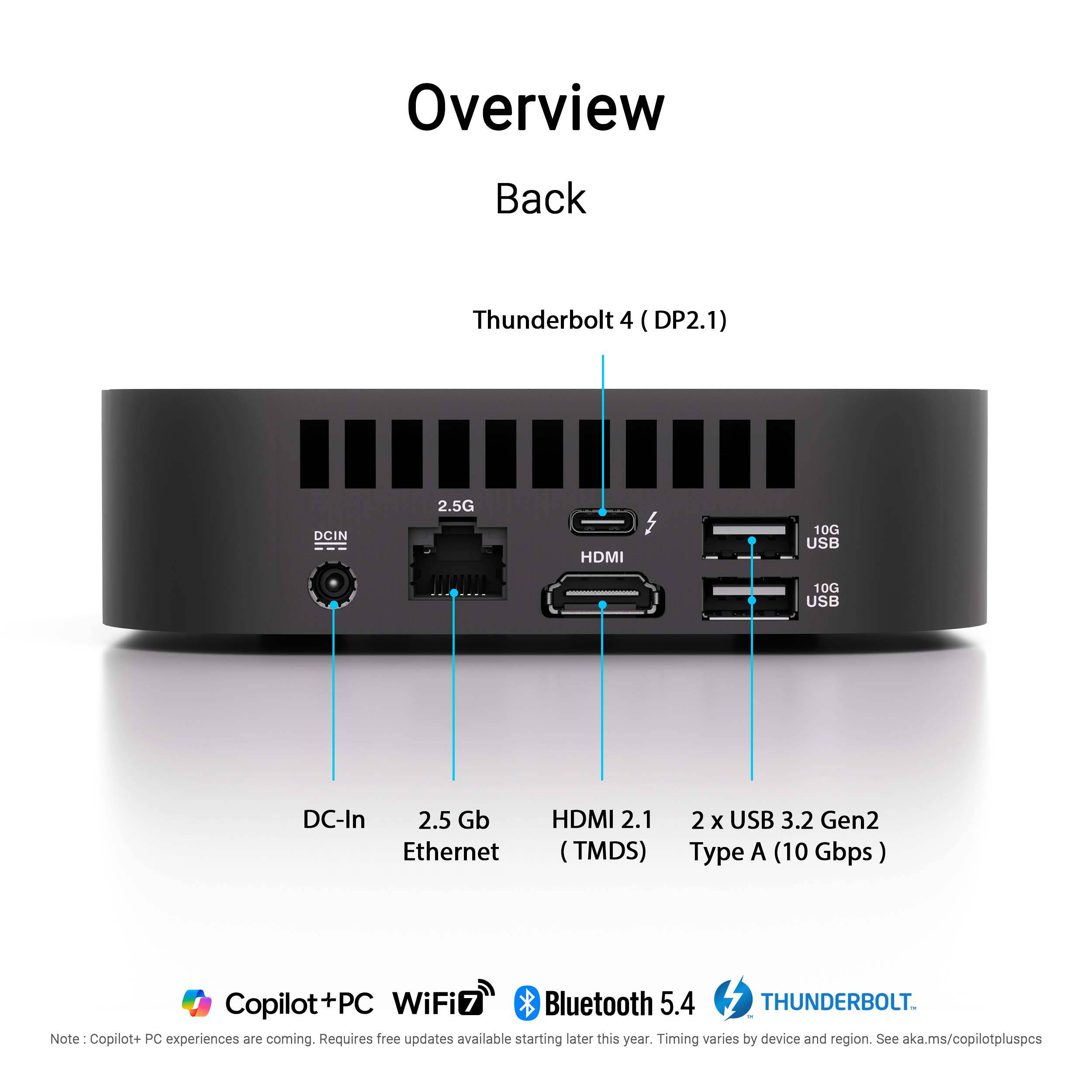 ASUS NUC 14 Pro AI mini PC with Intel Core Ultra 7 258V, 32 GB LPDDR5x, 1 TB NVMe, and VESA mount — view 10
