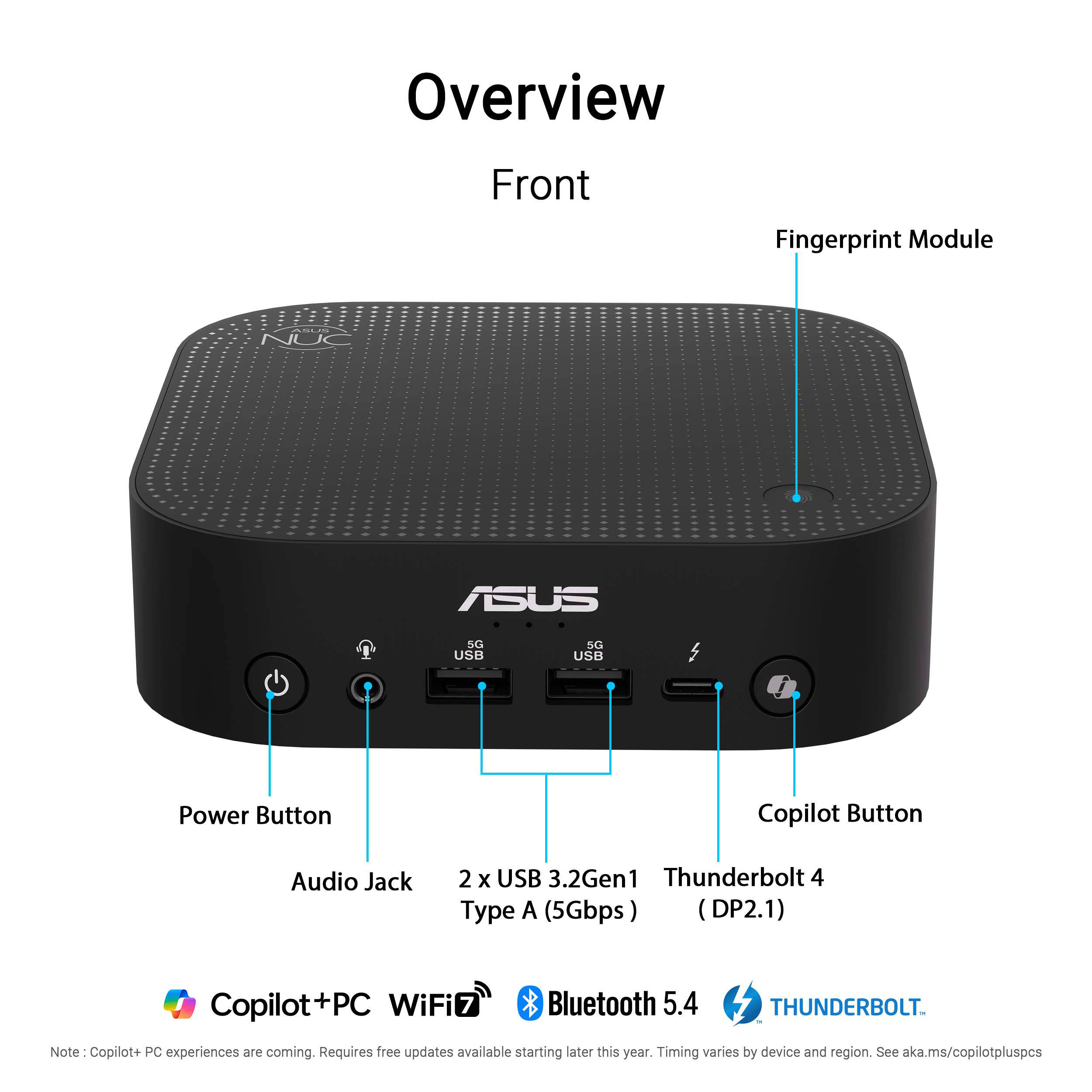 ASUS NUC 14 Pro AI mini PC with Intel Core Ultra 7 258V, 32 GB LPDDR5x, 1 TB NVMe, and VESA mount — view 9