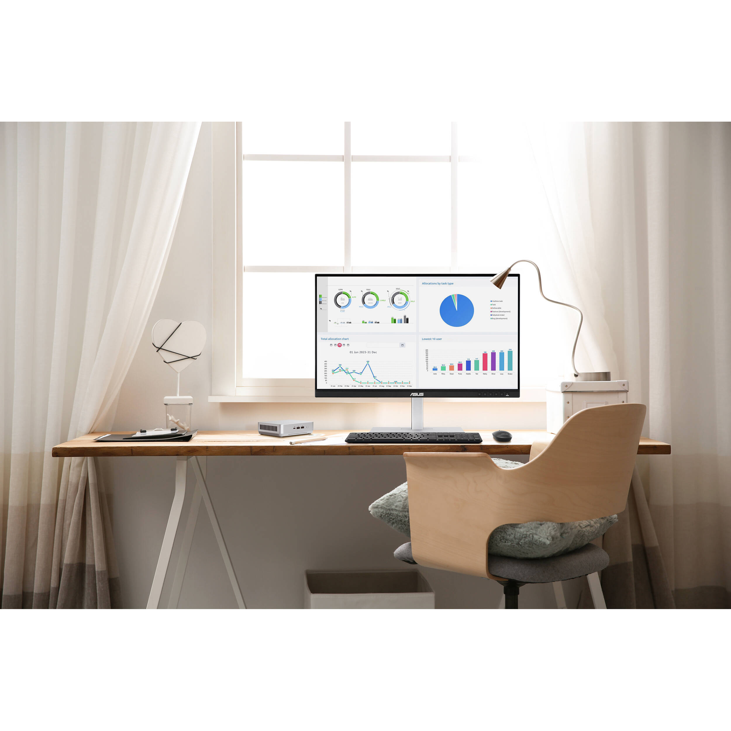 ASUS NUC 14 Pro+ mini PC in silver aluminum chassis with Thunderbolt 4 and VESA mount support — view 13