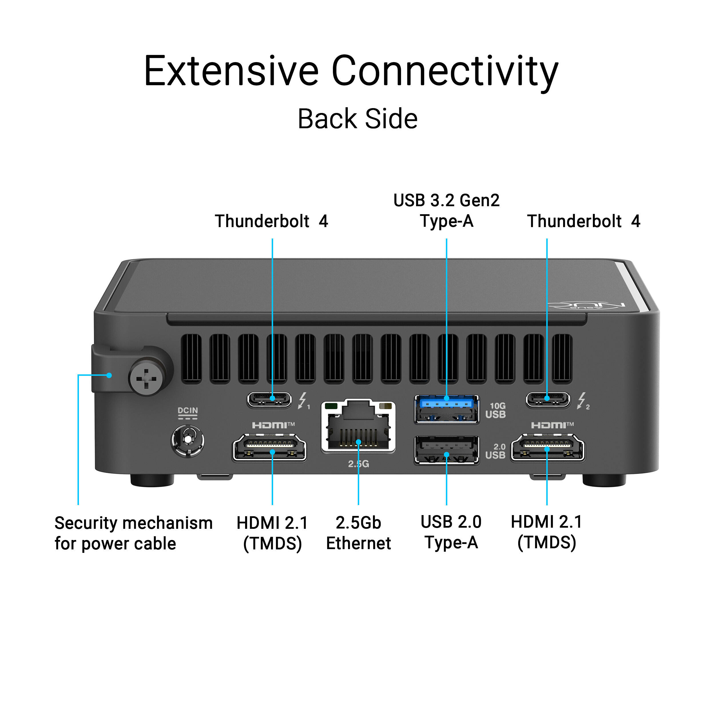 ASUS NUC 15 Pro Slim barebone mini PC with Core Ultra 5 235H vPro, Thunderbolt 4, Wi‑Fi 7, and VESA mount — view 7