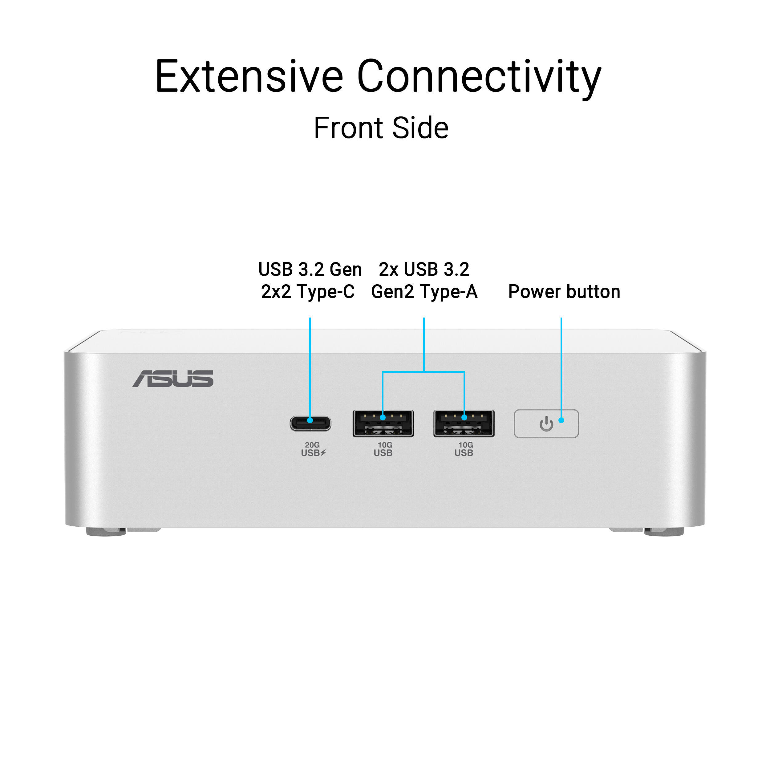 ASUS RNUC15CRSU50000U mini PC with silver aluminum chassis and VESA mount support — view 10