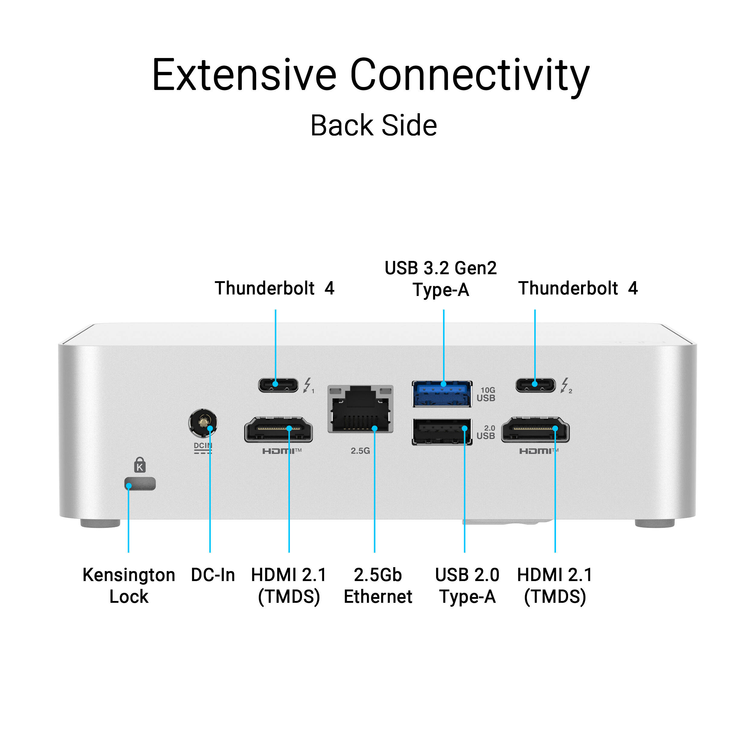 ASUS RNUC15CRSU50000U mini PC with silver aluminum chassis and VESA mount support — view 11