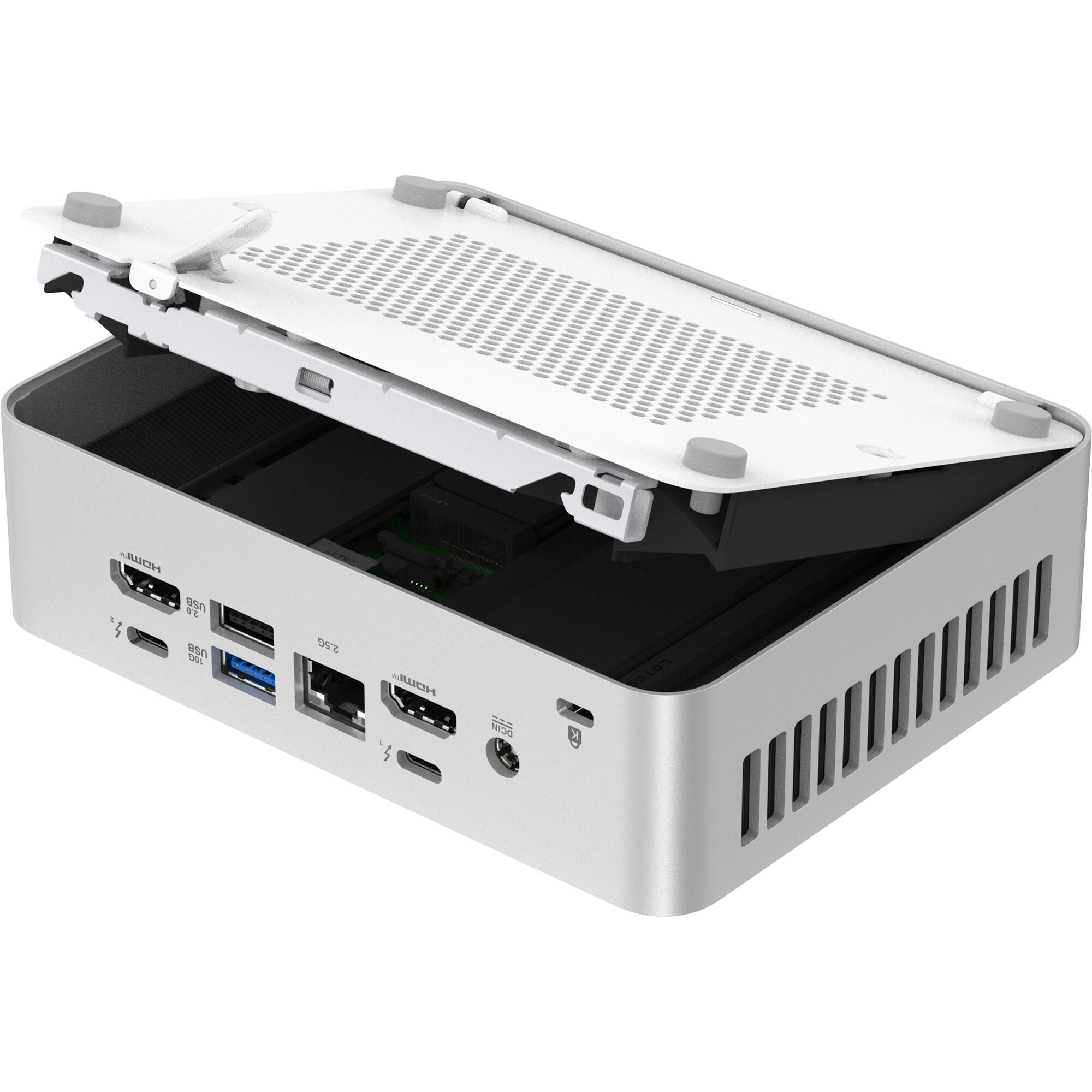 ASUS NUC 15 Pro+ barebone mini PC with silver aluminum chassis and Core Ultra 7 255H — view 6
