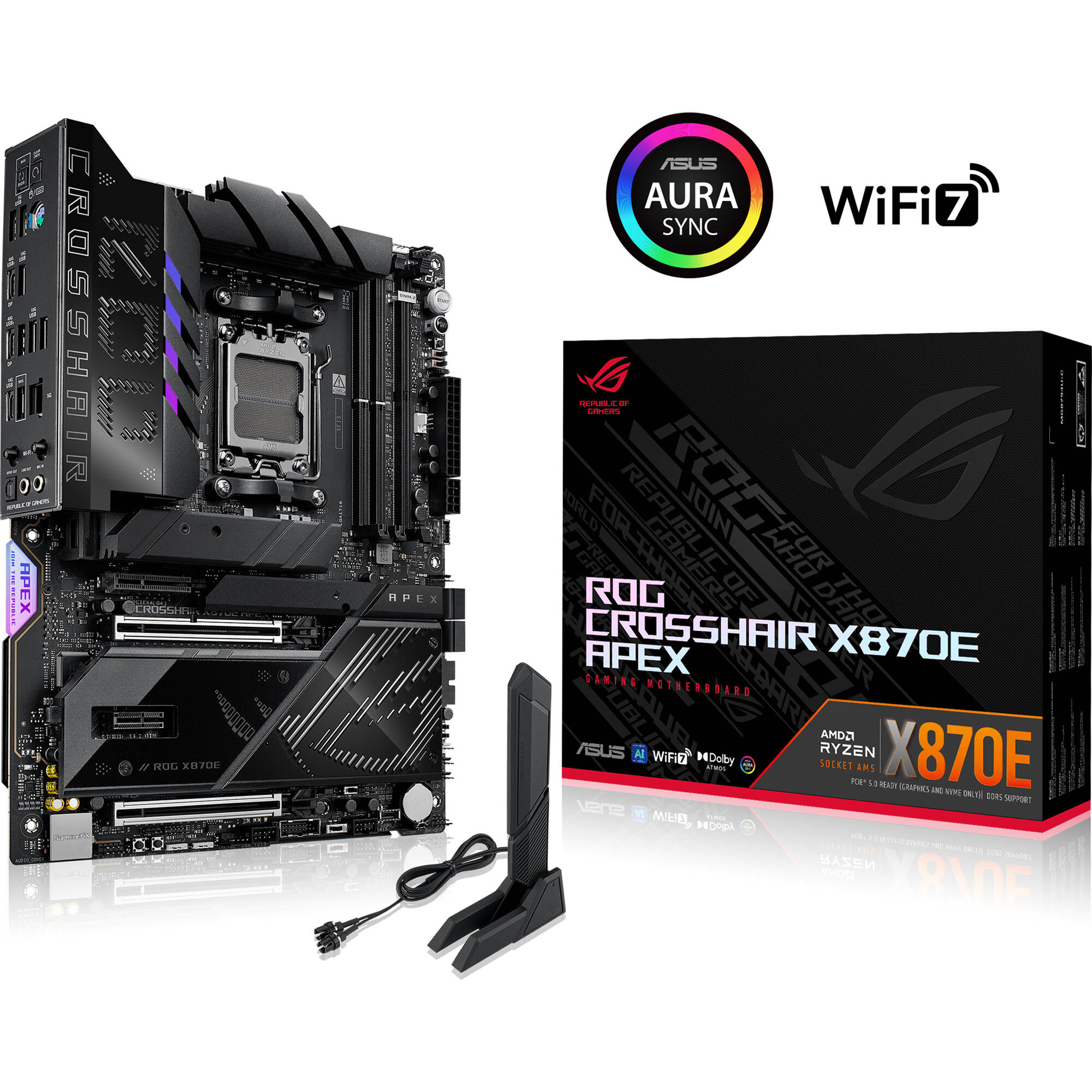 ASUS ROG CROSSHAIR X870E APEX ATX motherboard for AM5 Ryzen builds — view 13