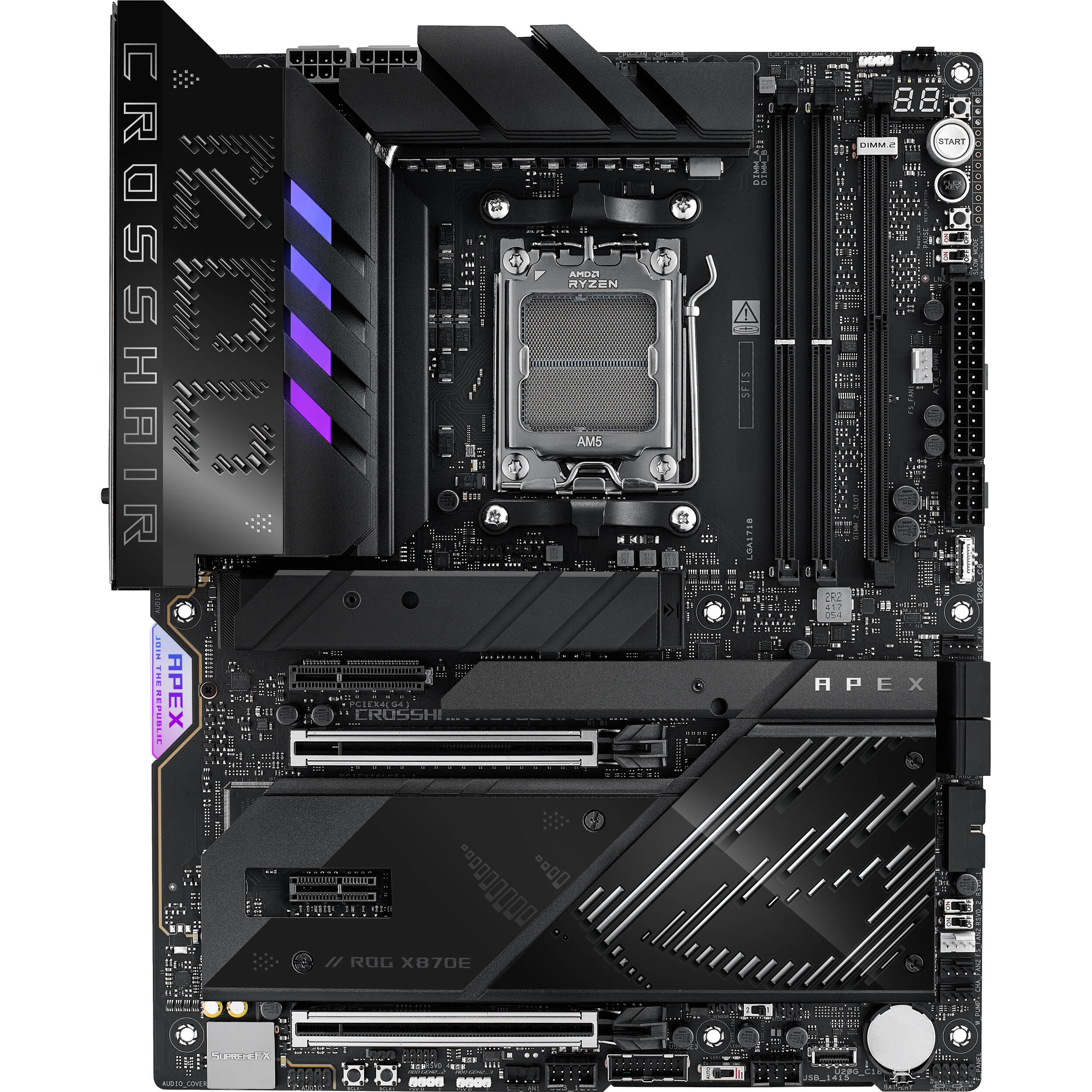 ASUS ROG CROSSHAIR X870E APEX ATX motherboard for AM5 Ryzen builds — view 2