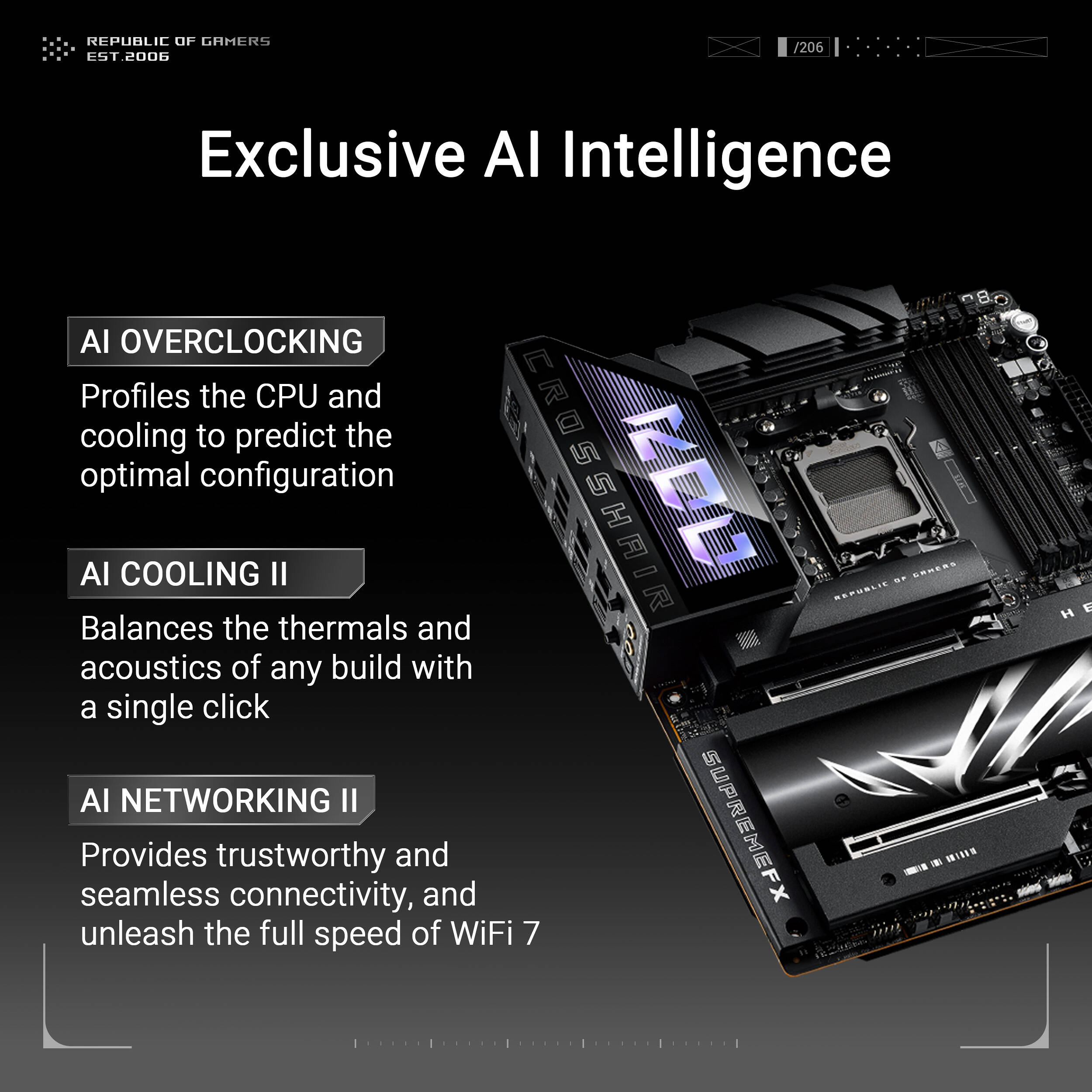 ASUS ROG CROSSHAIR X870E HERO BTF ATX motherboard with hidden connectors, WiFi 7, USB4, and 5 M.2 slots — view 11