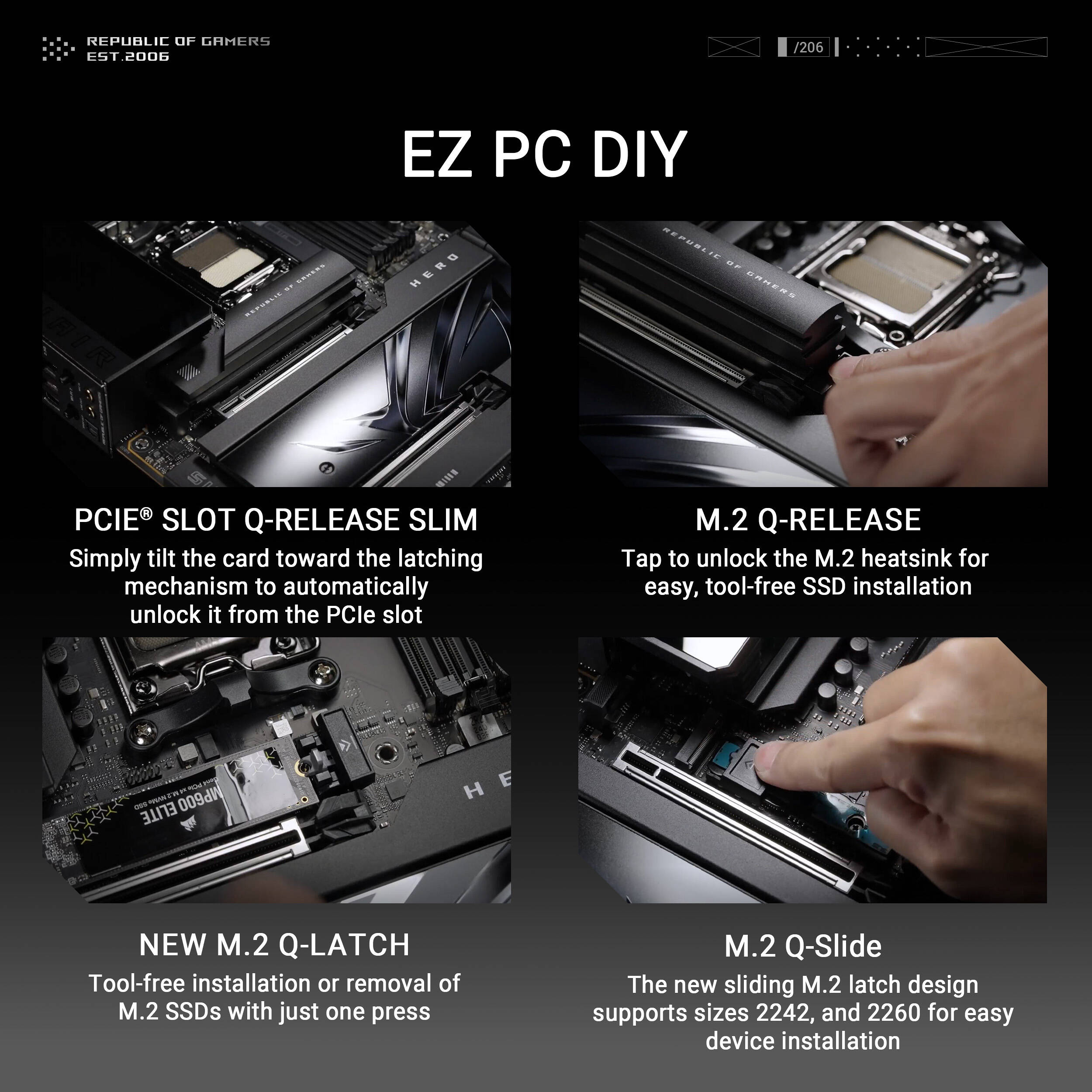 ASUS ROG CROSSHAIR X870E HERO BTF ATX motherboard with hidden connectors, WiFi 7, USB4, and 5 M.2 slots — view 14