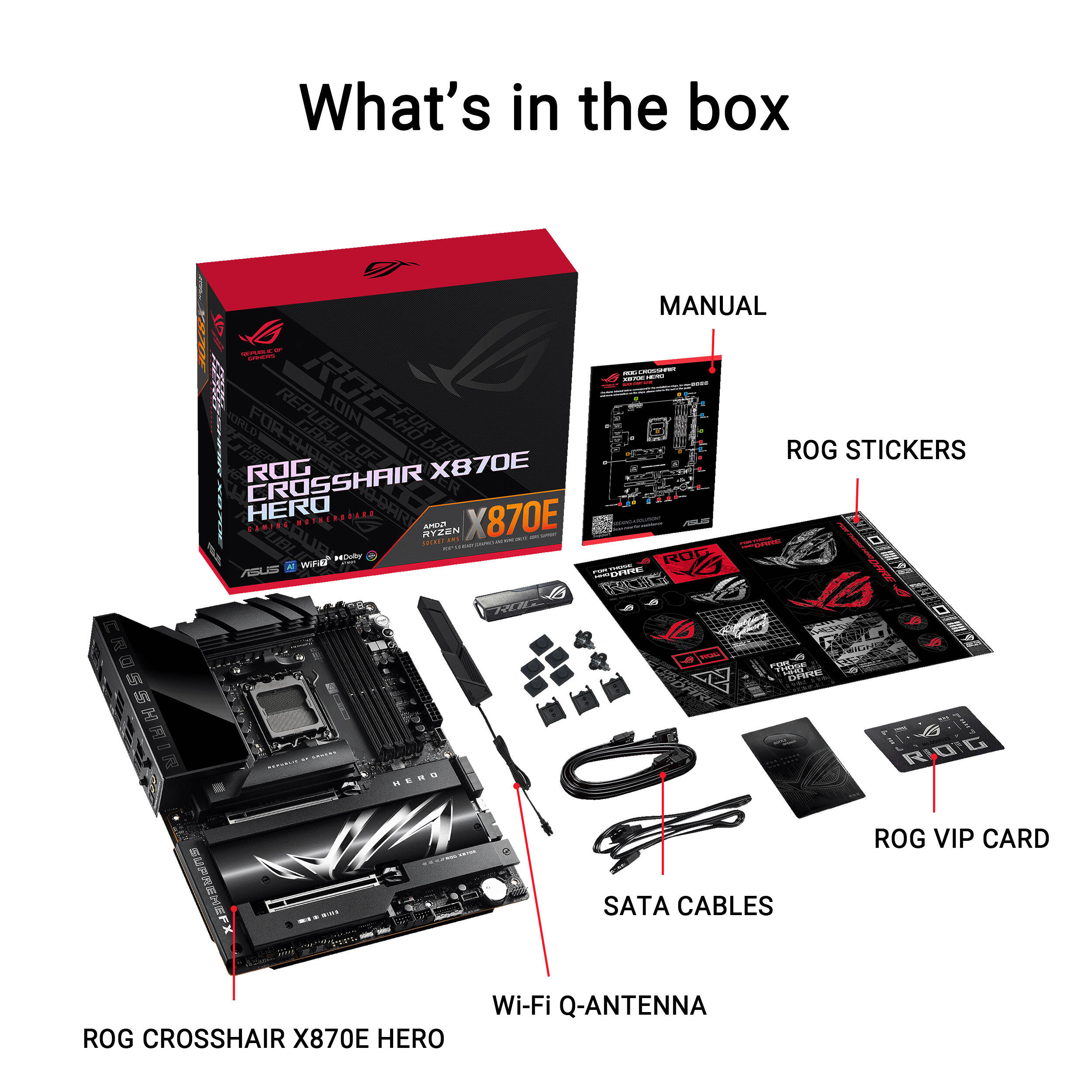 ASUS ROG CROSSHAIR X870E HERO BTF ATX motherboard with hidden connectors, WiFi 7, USB4, and 5 M.2 slots — view 9
