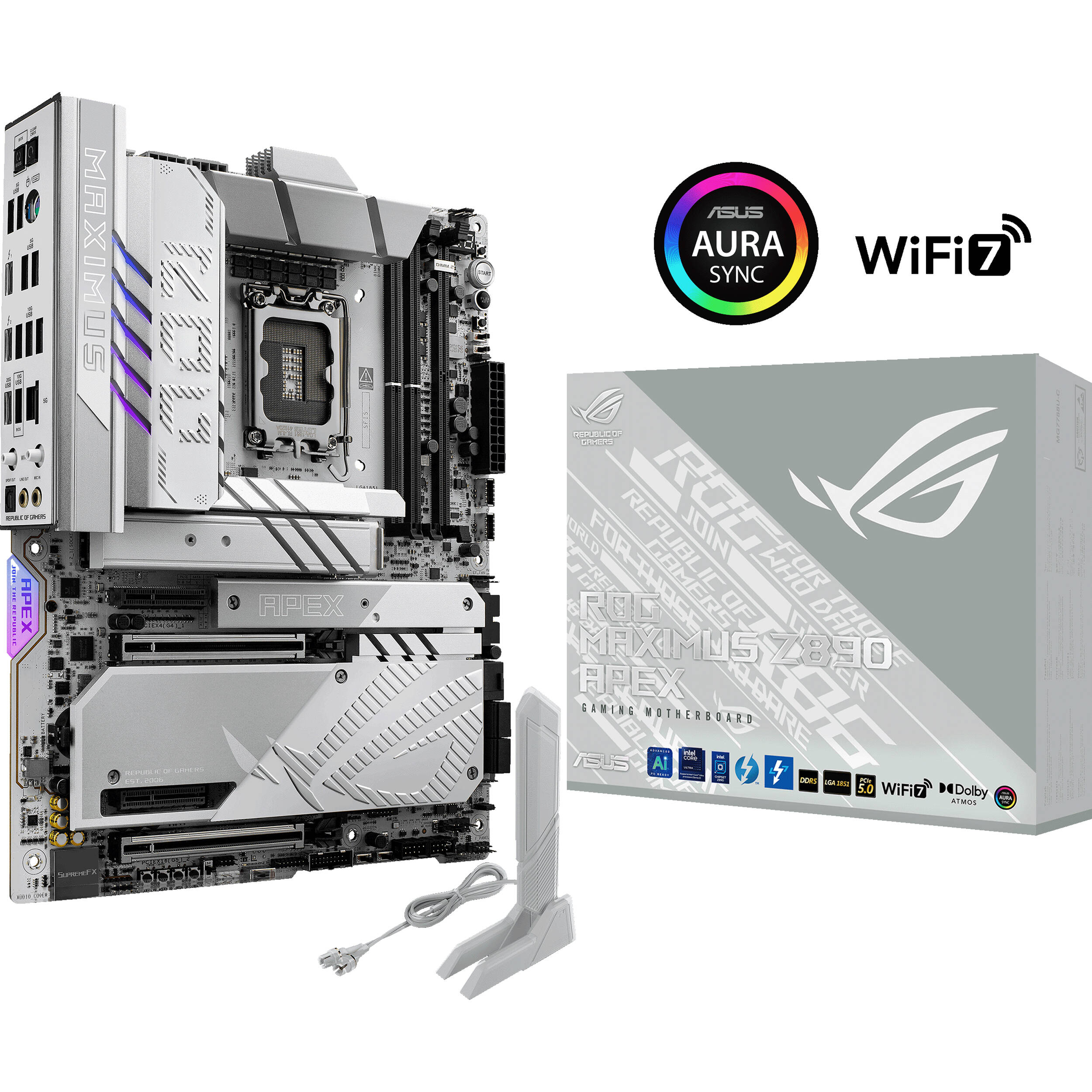 ASUS ROG MAXIMUS Z890 APEX ATX motherboard for Intel LGA 1851 with DDR5, WiFi 7, and 5G LAN — view 13