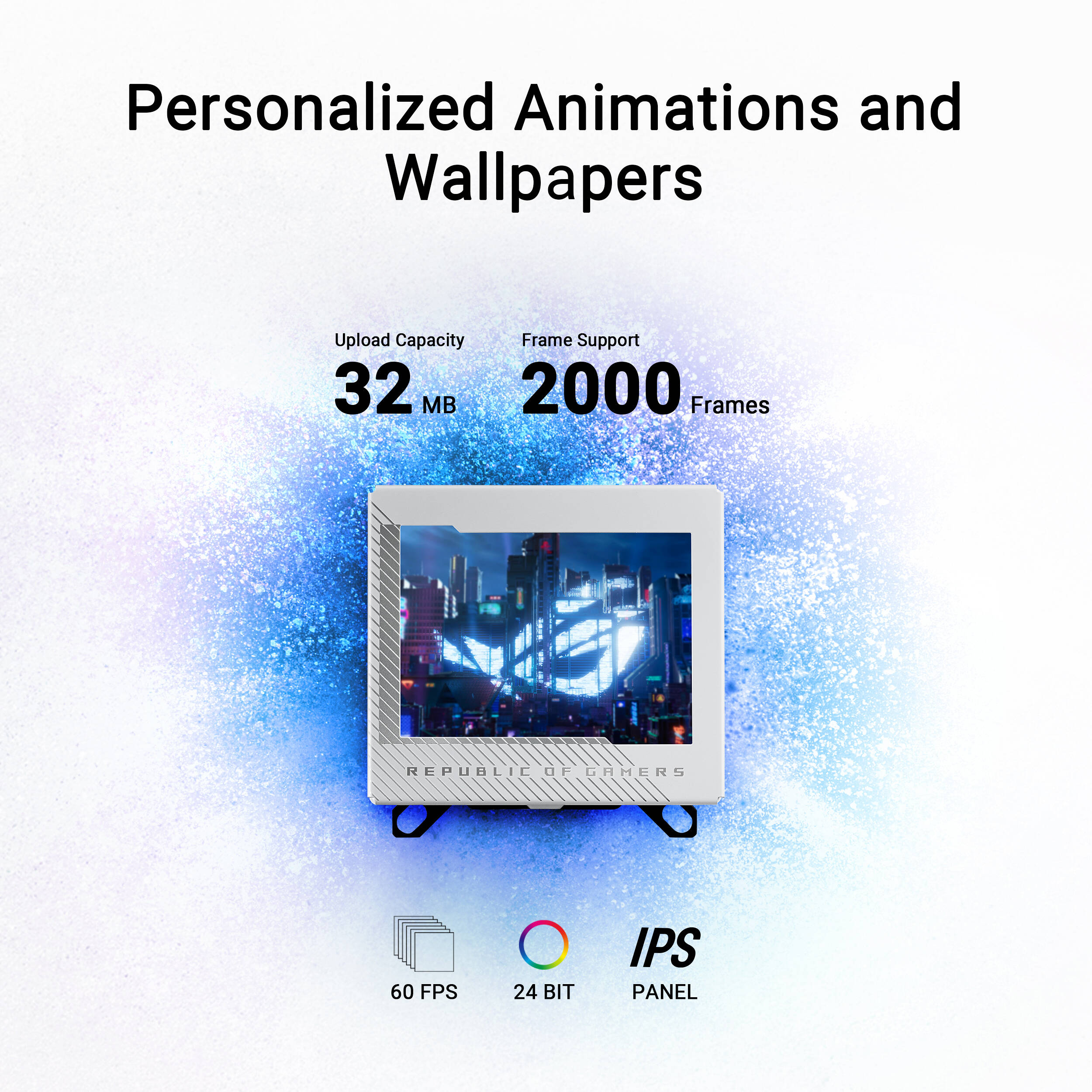 ASUS ROG RYUJIN III WB WHT white CPU water block with 3.5-inch LCD display — view 11