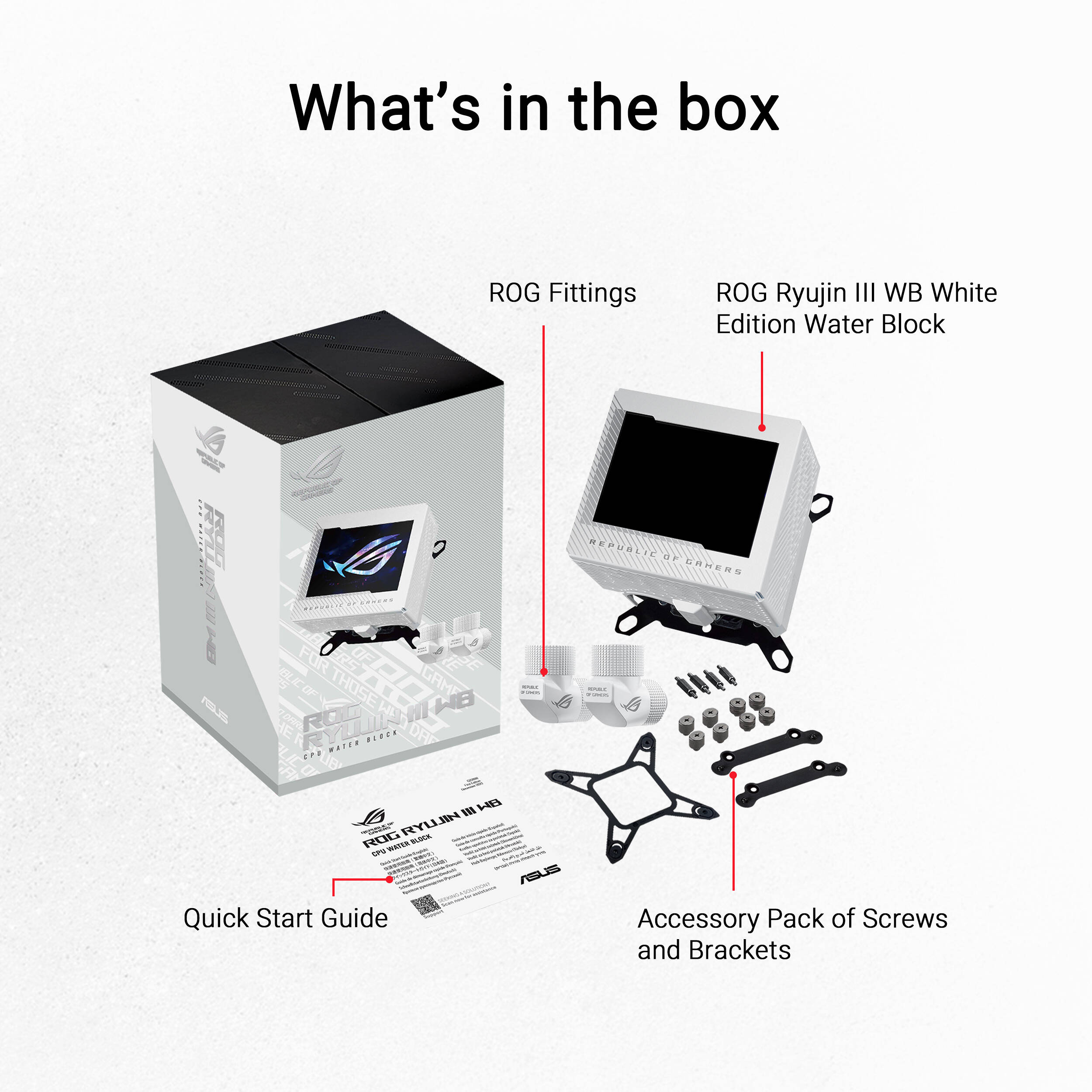 ASUS ROG RYUJIN III WB WHT white CPU water block with 3.5-inch LCD display — view 14