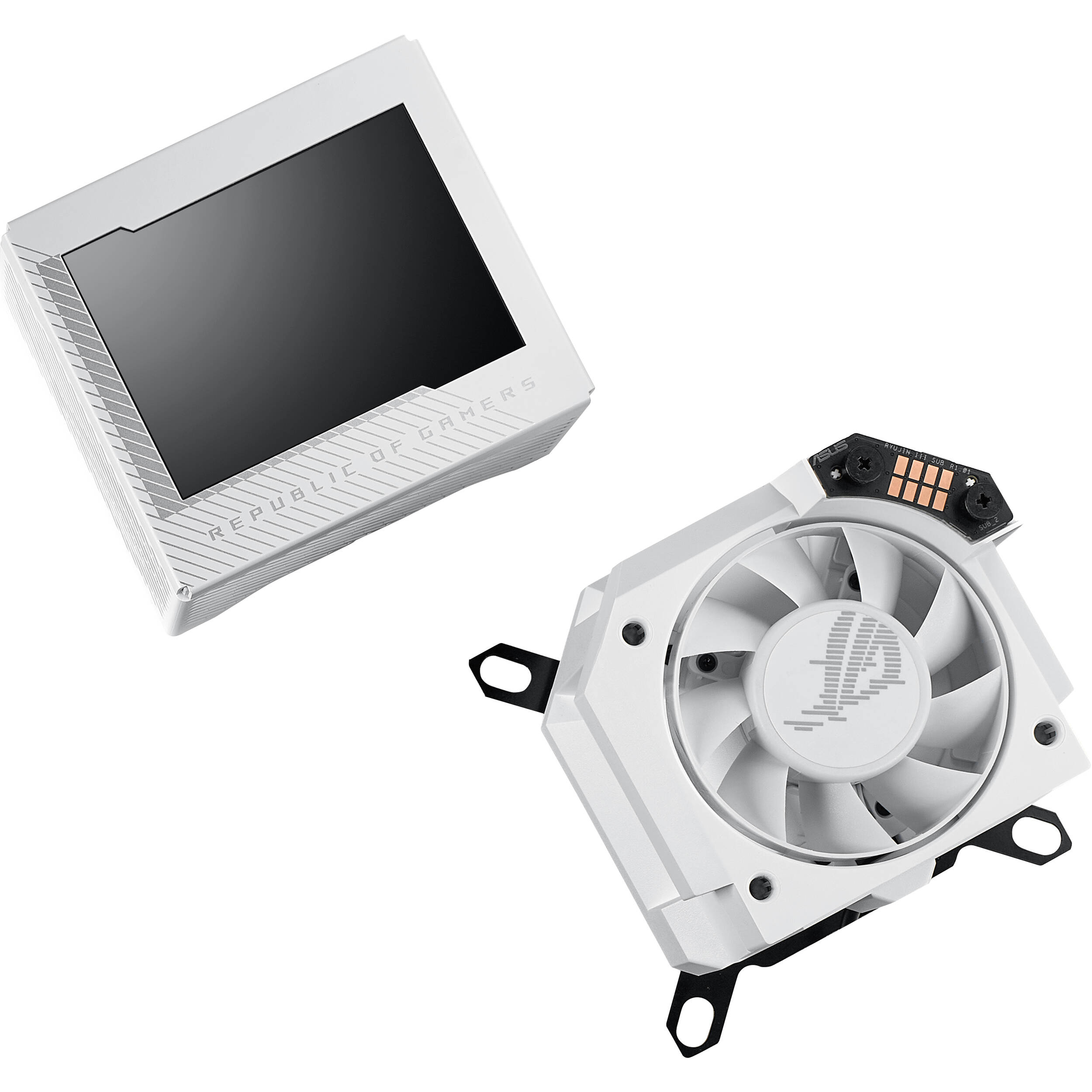 ASUS ROG RYUJIN III WB WHT white CPU water block with 3.5-inch LCD display — view 5