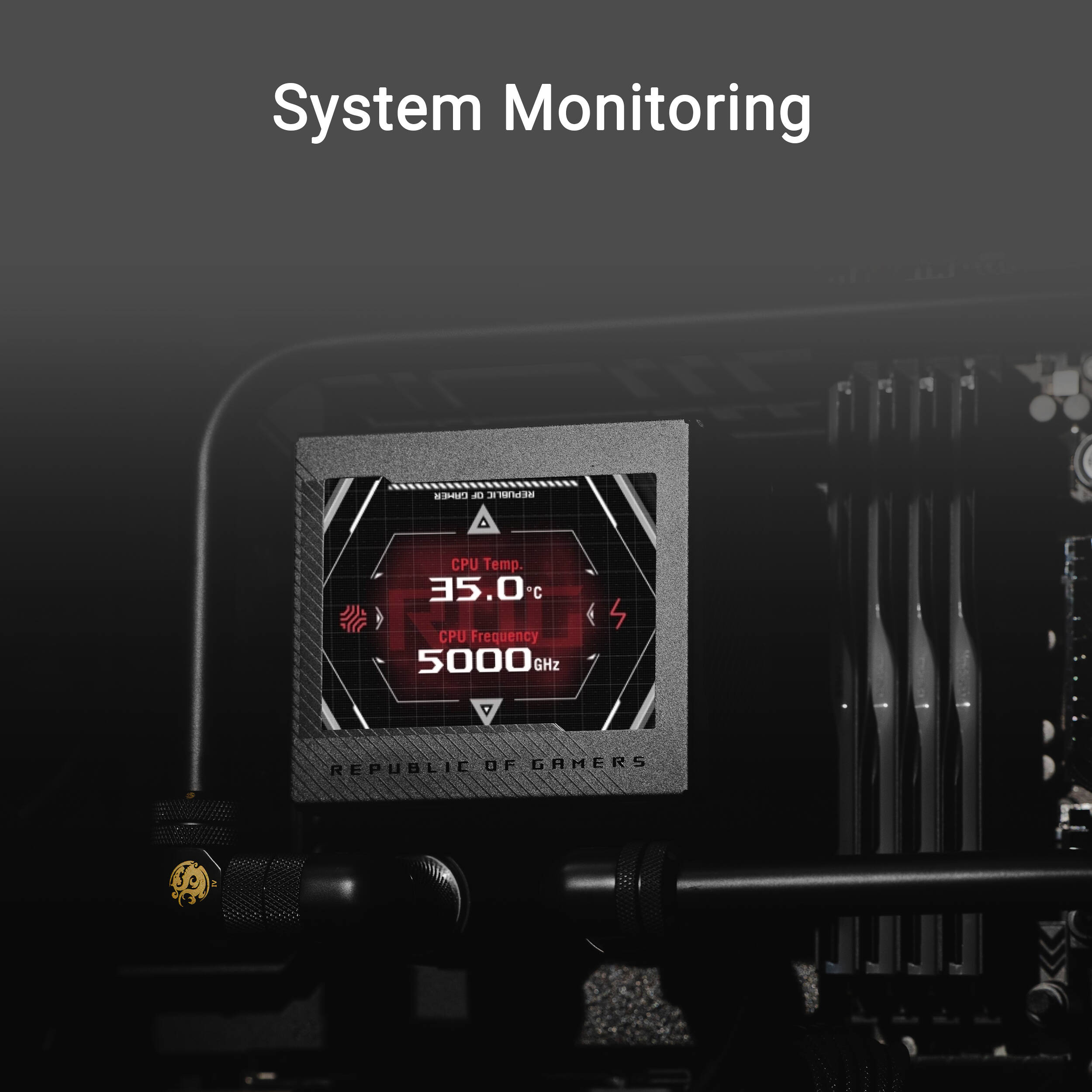 ASUS ROG RYUJIN III WB CPU water block with 3.5-inch LCD and black finish — view 15
