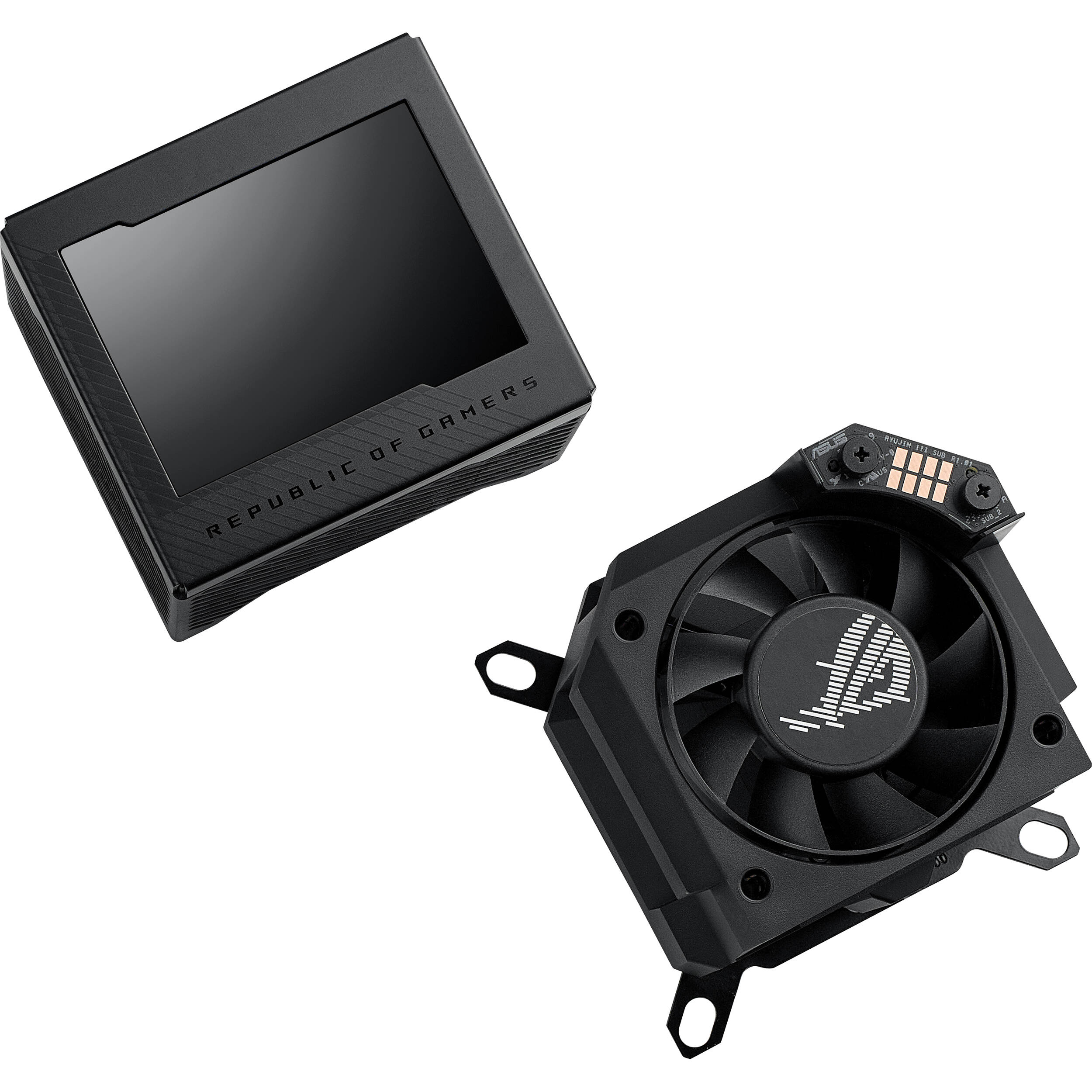 ASUS ROG RYUJIN III WB CPU water block with 3.5-inch LCD and black finish — view 5