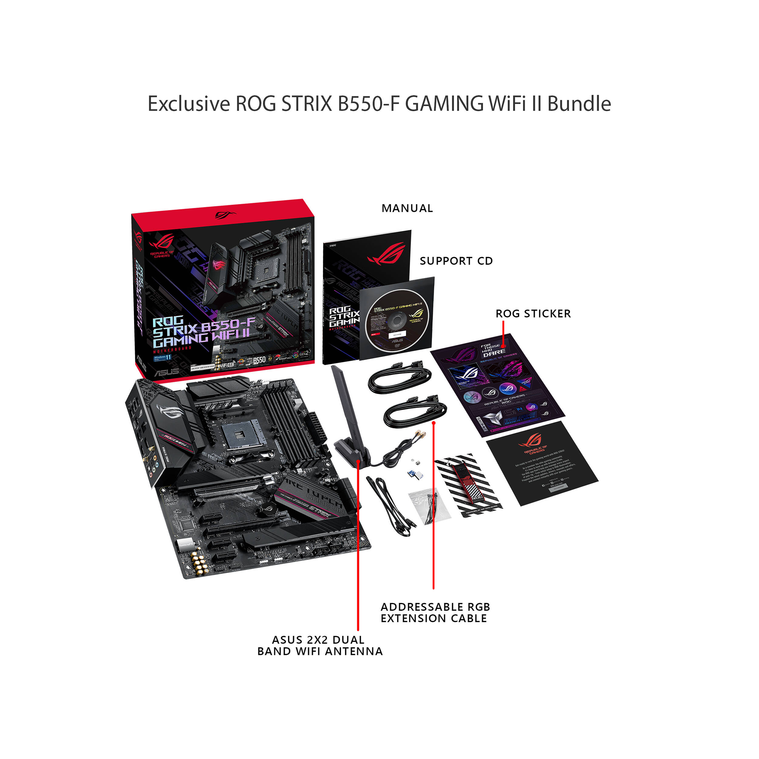 ASUS ROG STRIX B550-F GAMING WIFI II ATX motherboard for AMD AM4 Ryzen systems with Wi‑Fi 6E and 2.5Gb LAN — view 6